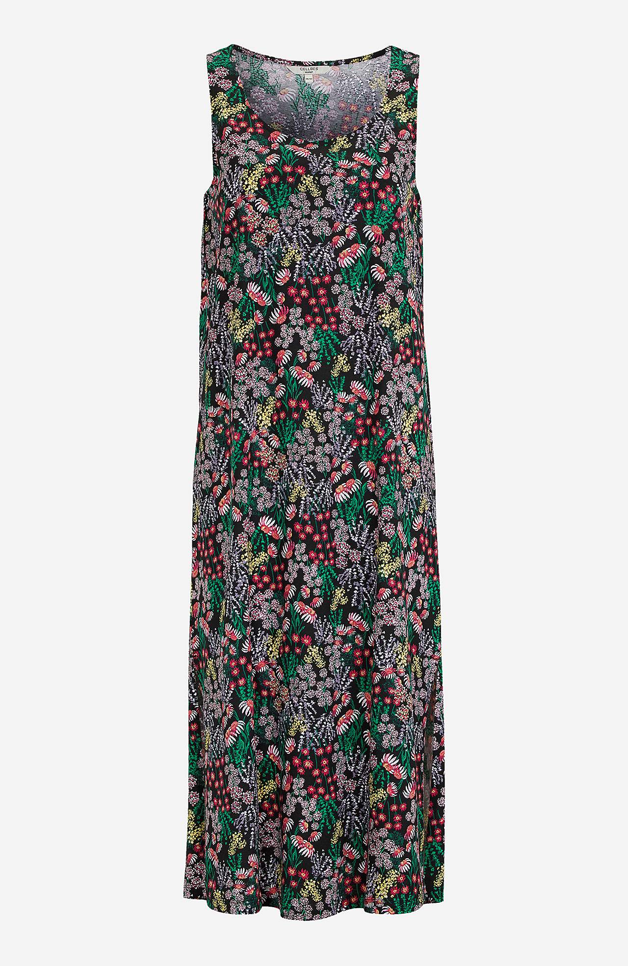 Langes, gemustertes Jerseykleid