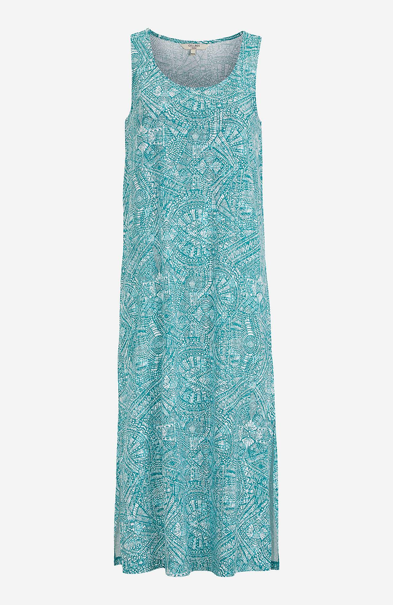 Langes, gemustertes Jerseykleid