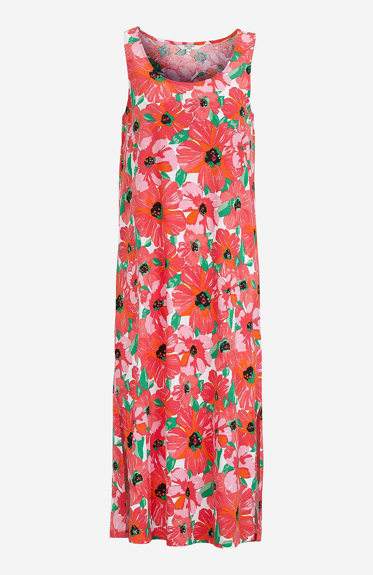 Langes, gemustertes Jerseykleid