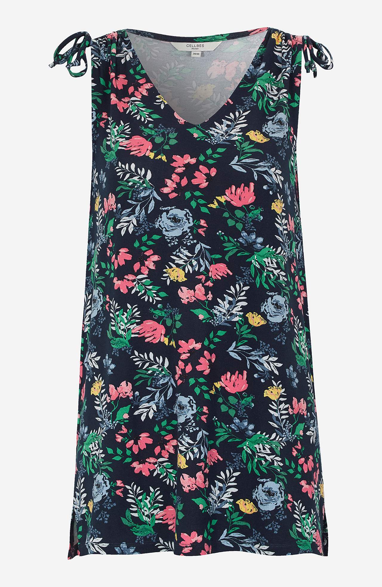 Gemusterte Jersey-Tunika mit Schleifen-Design