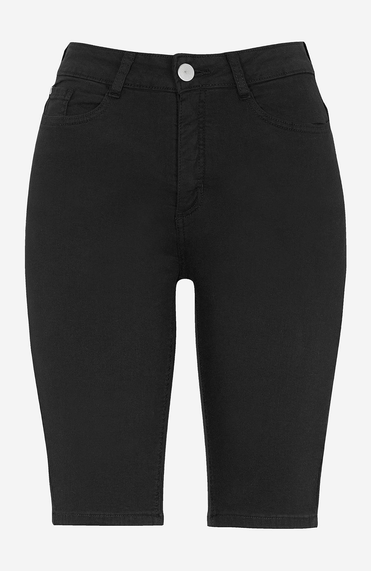 Elastische Denim-Shorts mit langem Bein Ella