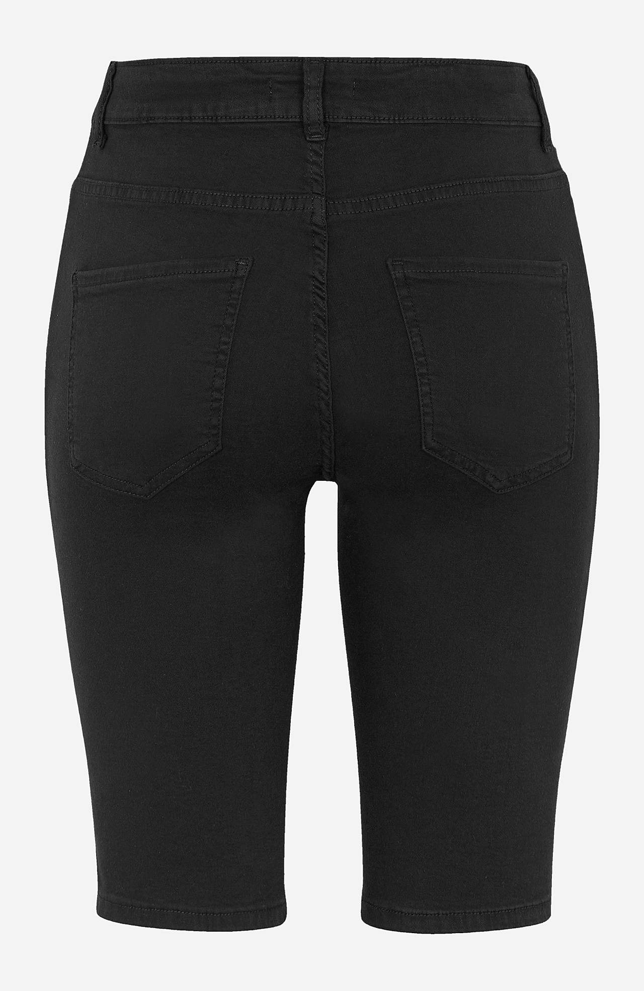 Elastische Denim-Shorts mit langem Bein Ella