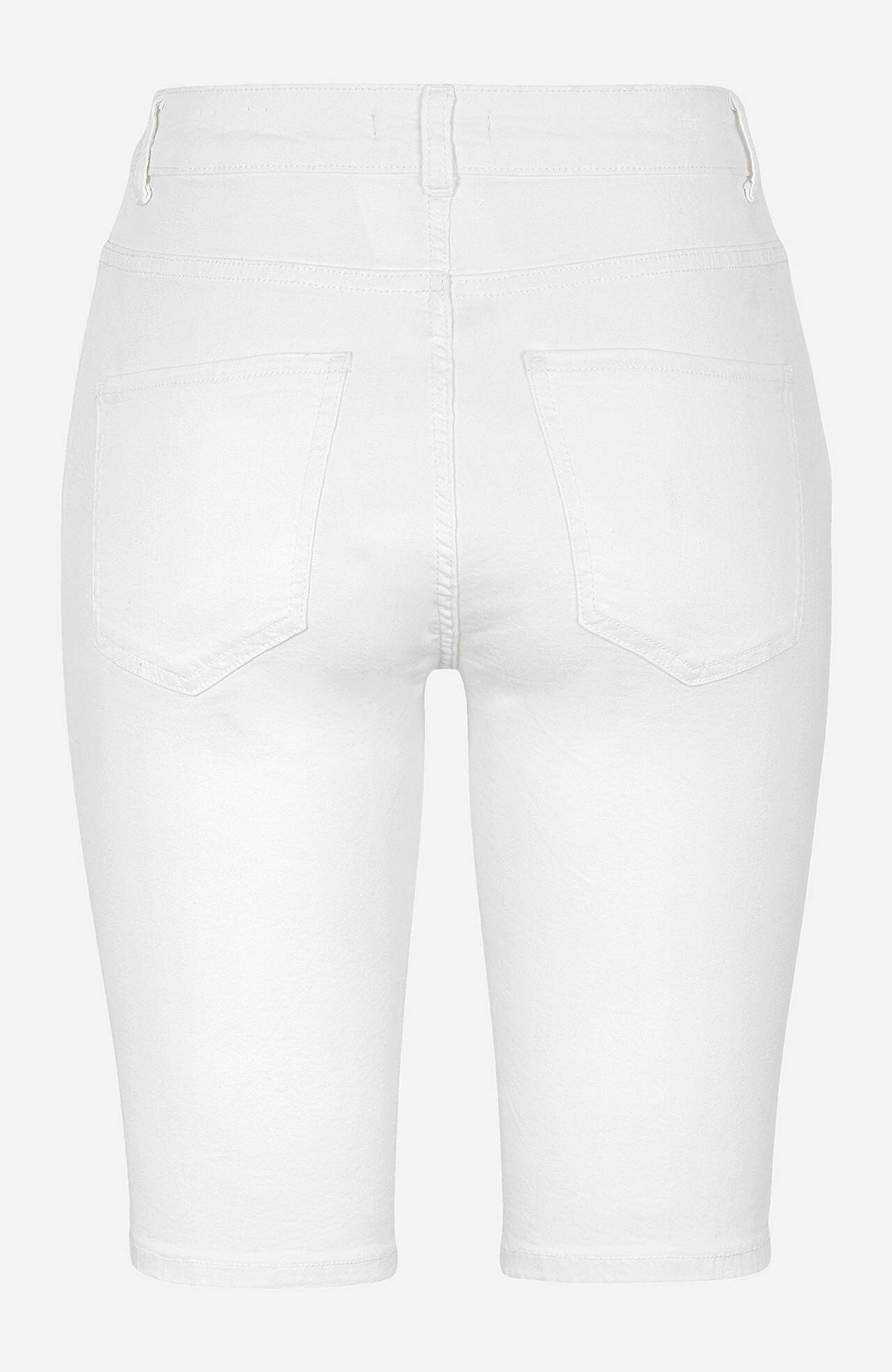 Elastische Denim-Shorts mit langem Bein Ella