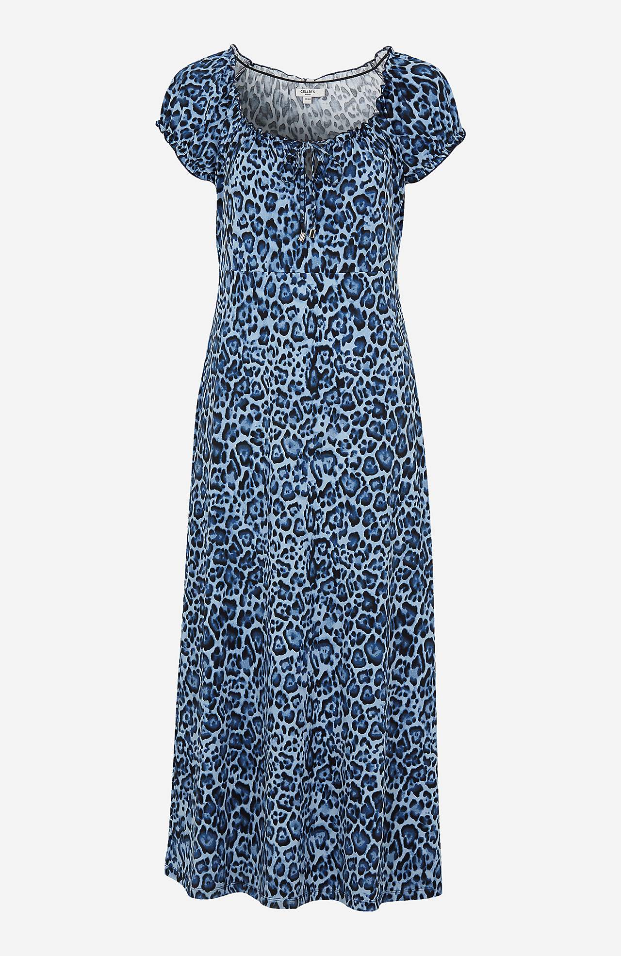 Langes, gemustertes schulterfreies Kleid