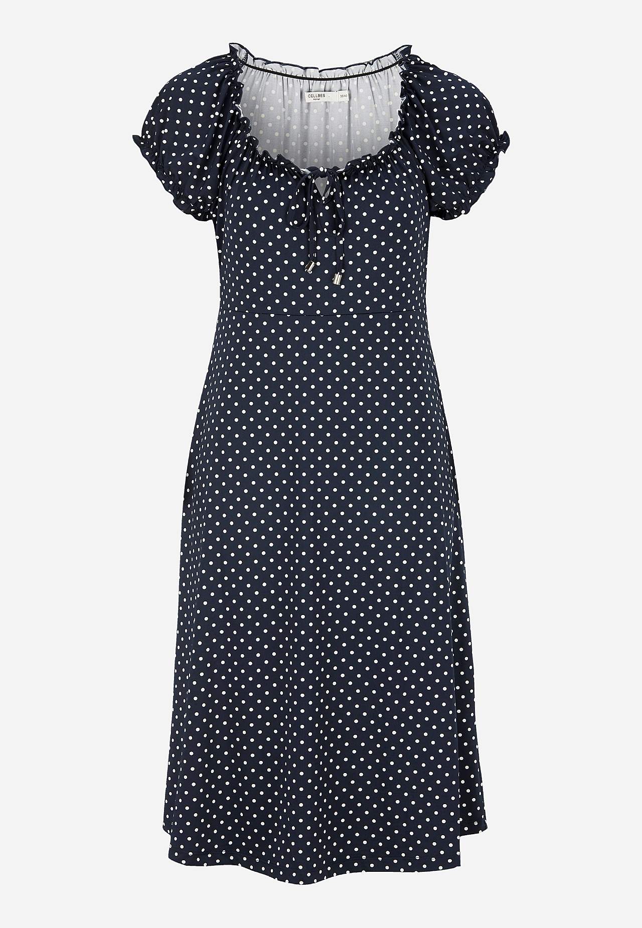 Gemustertes schulterfreies Kleid