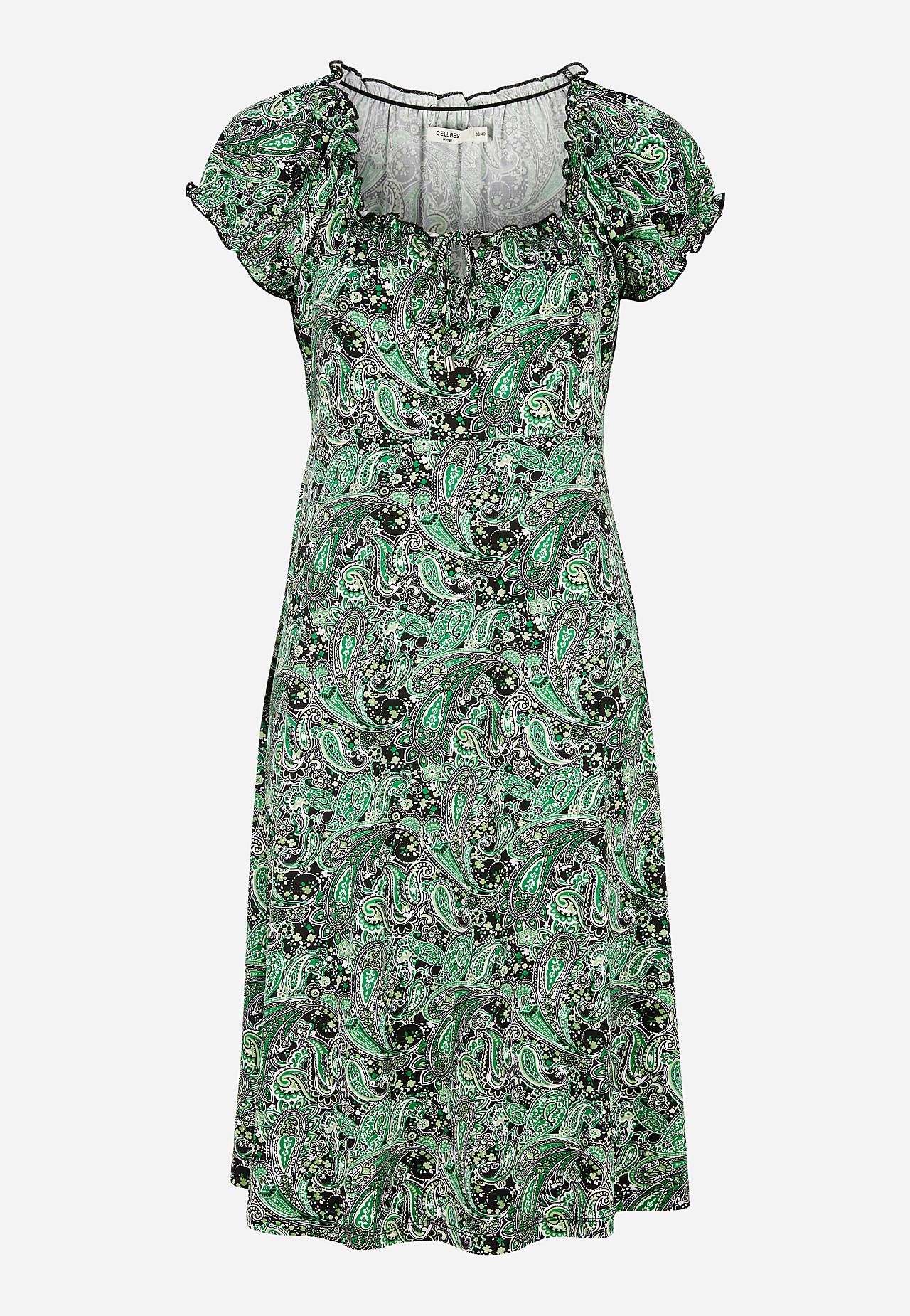 Gemustertes schulterfreies Kleid