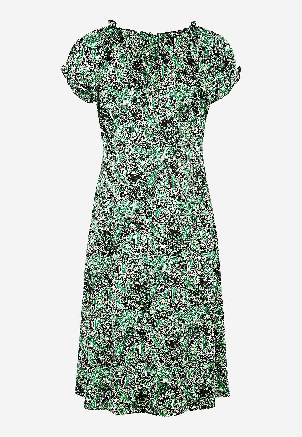 Gemustertes schulterfreies Kleid