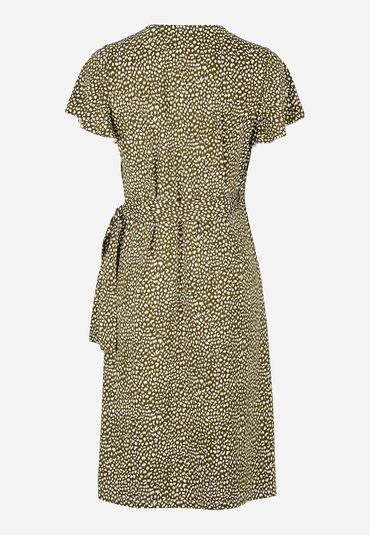 Gemustertes Front-Wickelkleid aus Jersey