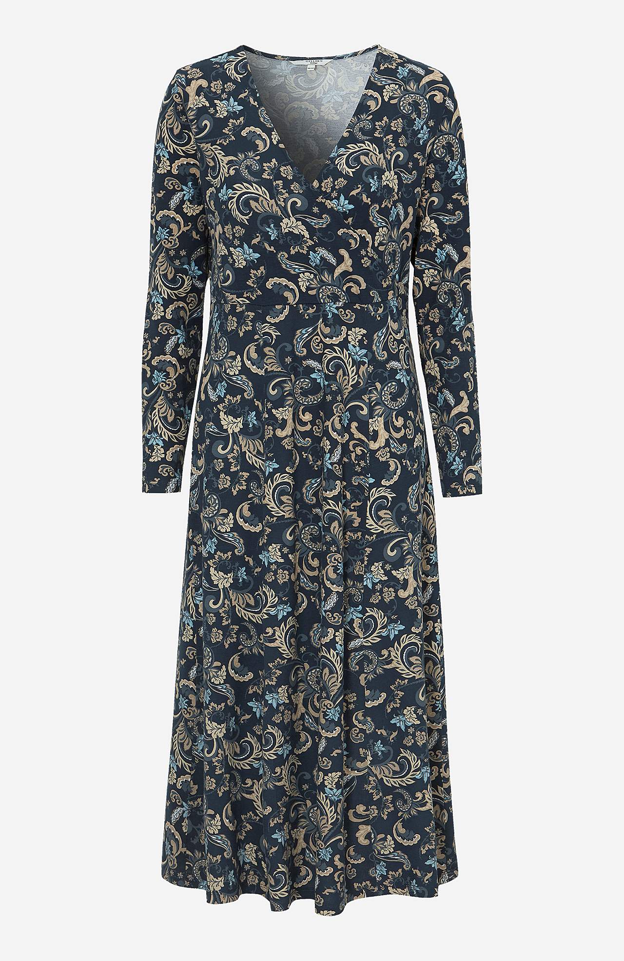 Gemustertes Front-Wickelkleid aus Jersey