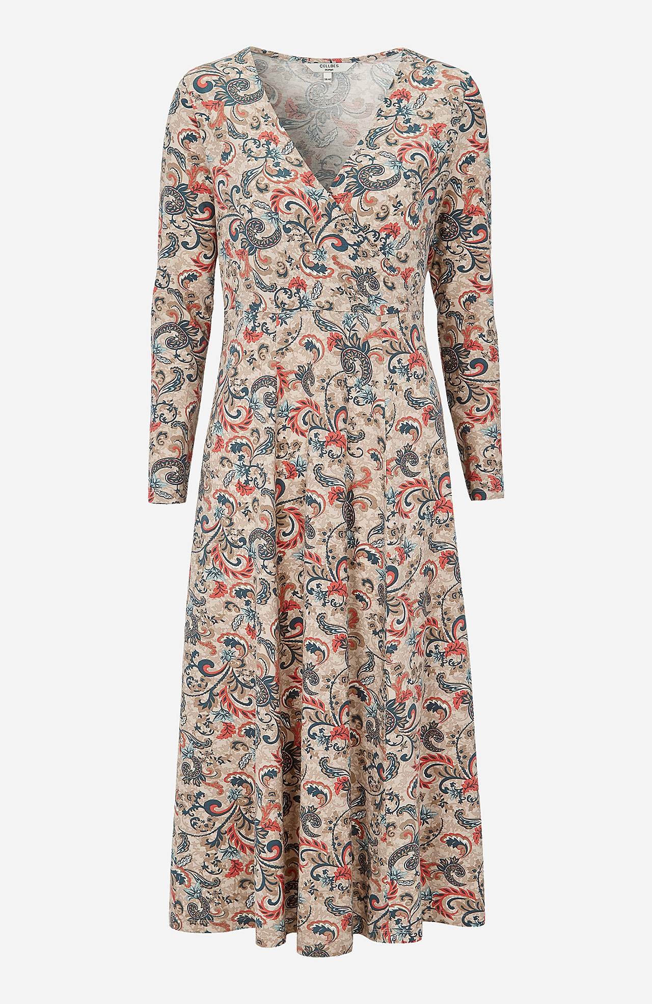 Gemustertes Front-Wickelkleid aus Jersey