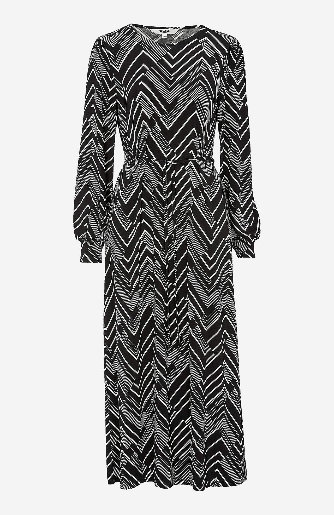 Gemustertes, langes Jerseykleid Joan