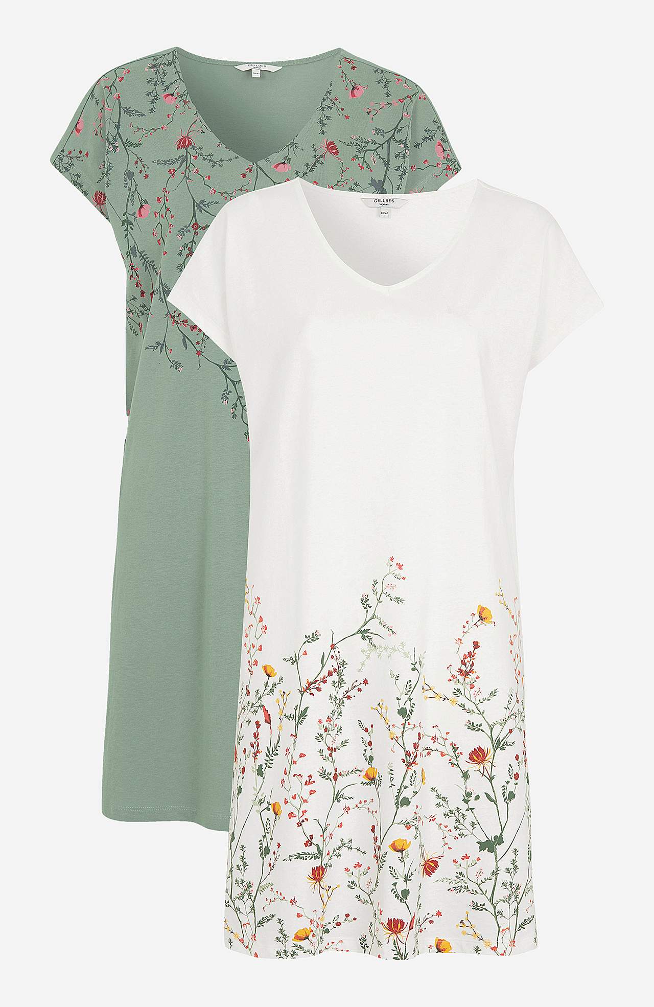 Nachtkleid aus Bio-Baumwolle Cilla 2er-Pack