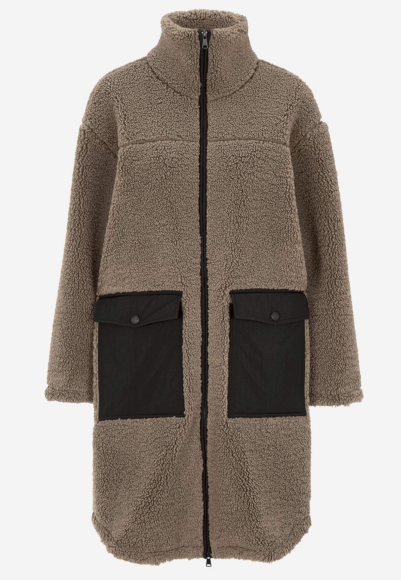 Fleecejacke mit hohem Kragen