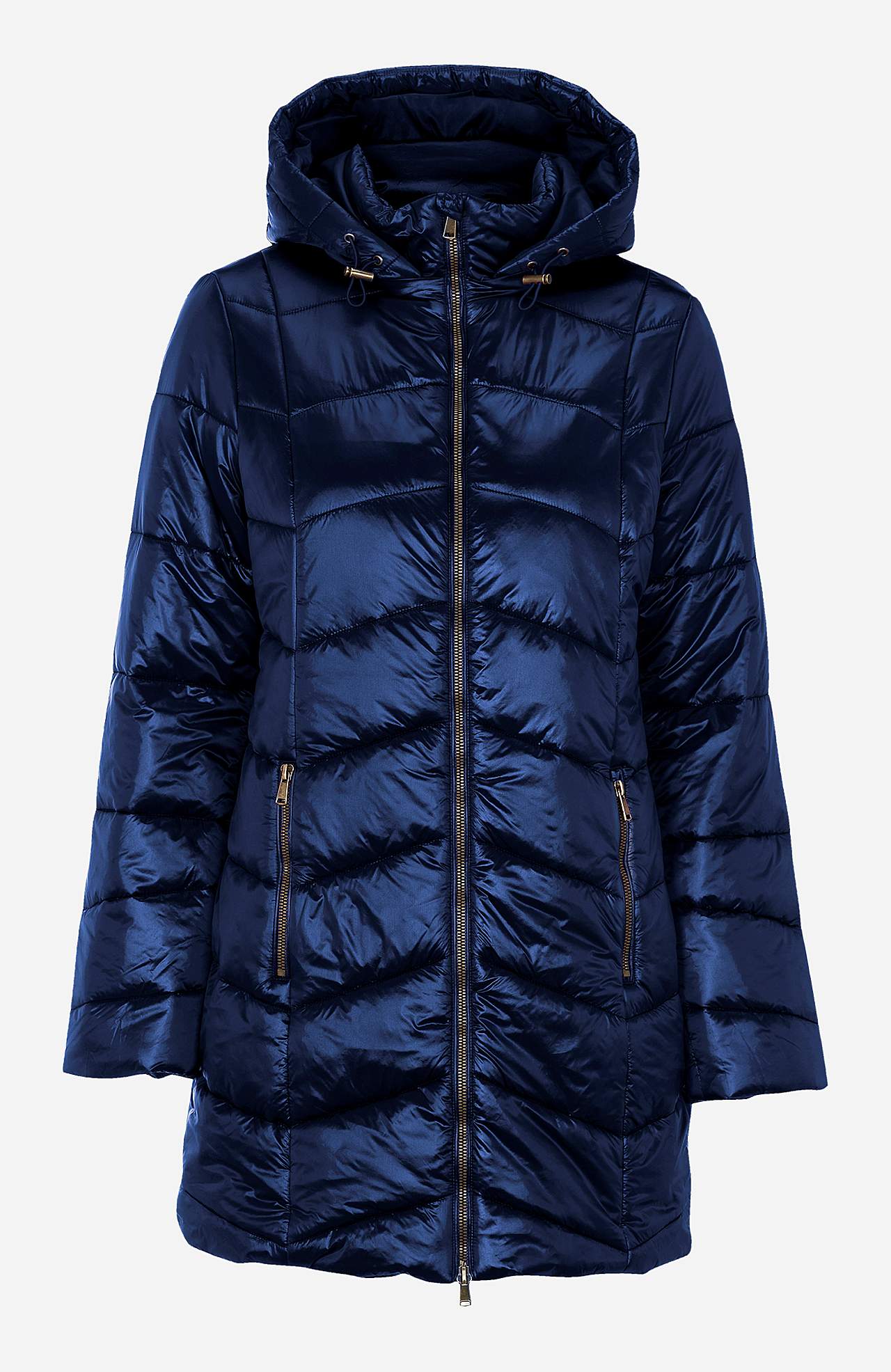Gepolsterte Jacke mit schimmerndem Stoff