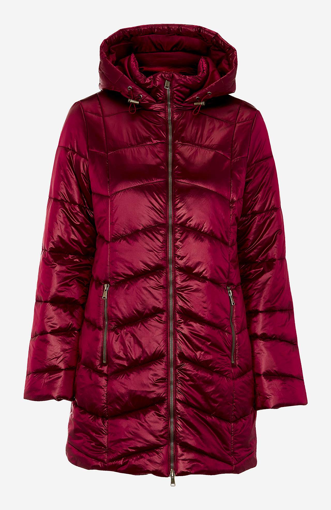 Gepolsterte Jacke mit schimmerndem Stoff