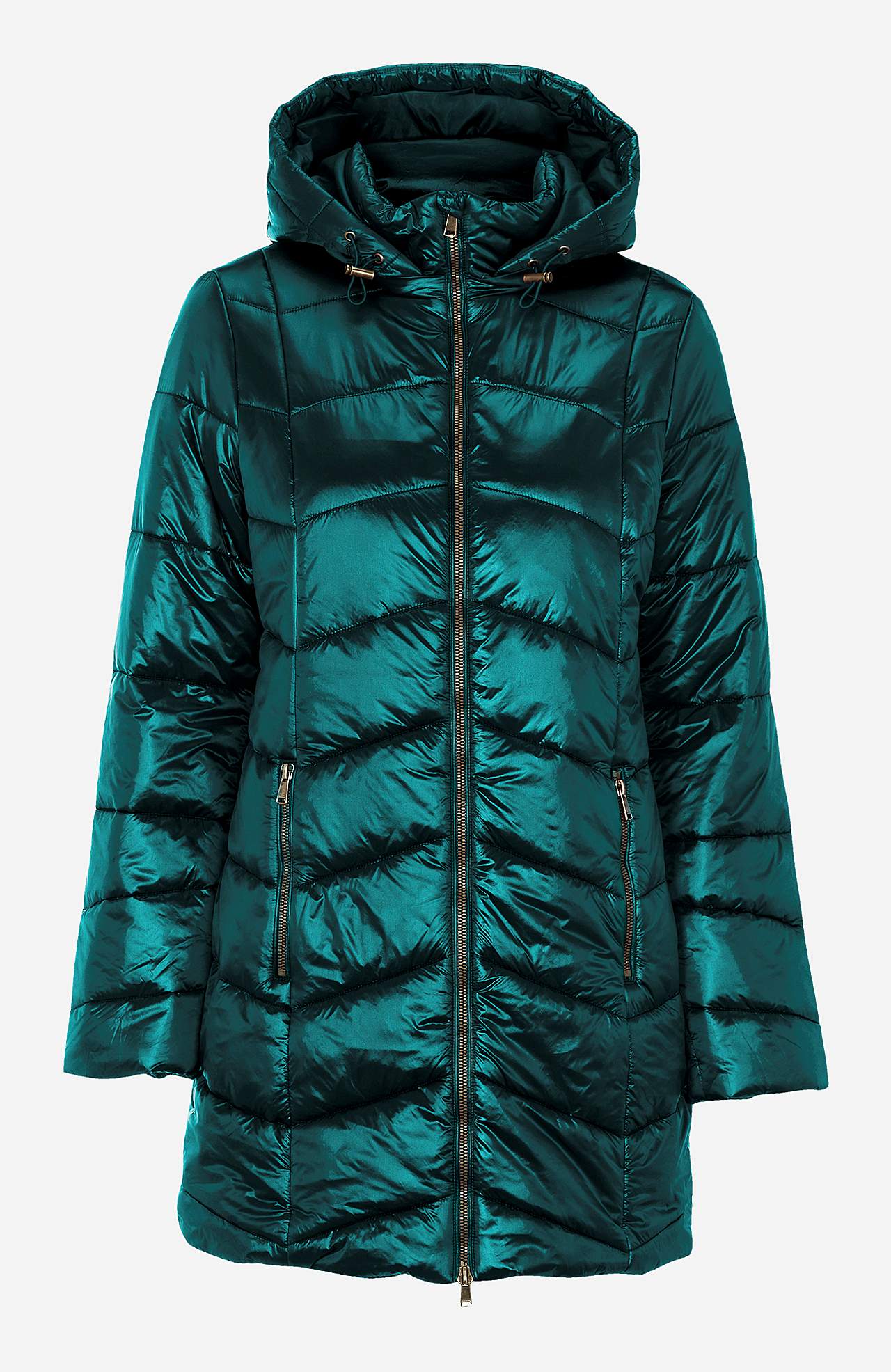 Gepolsterte Jacke mit schimmerndem Stoff
