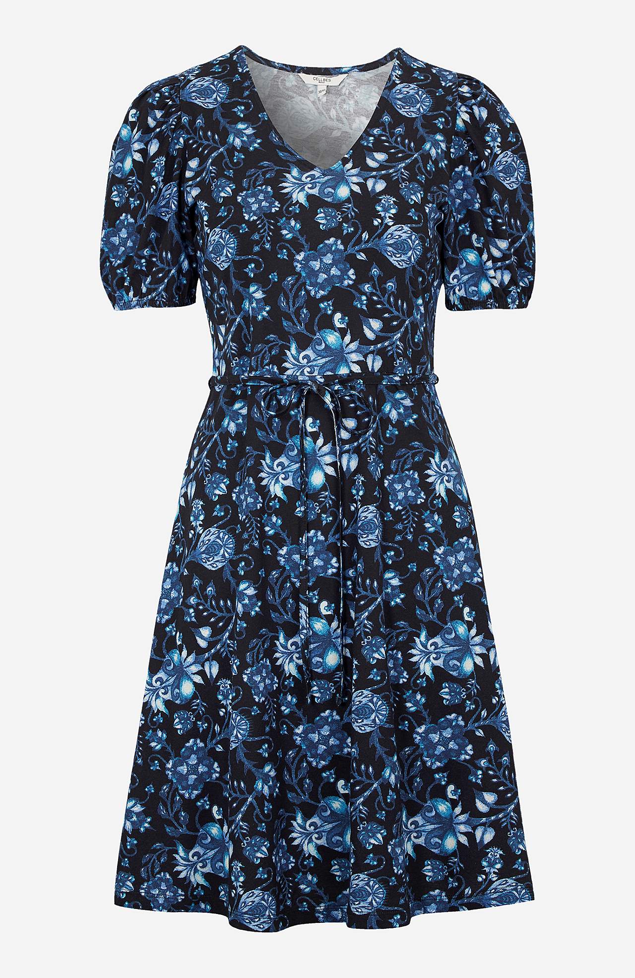 Gemustertes, kurzes Jerseykleid