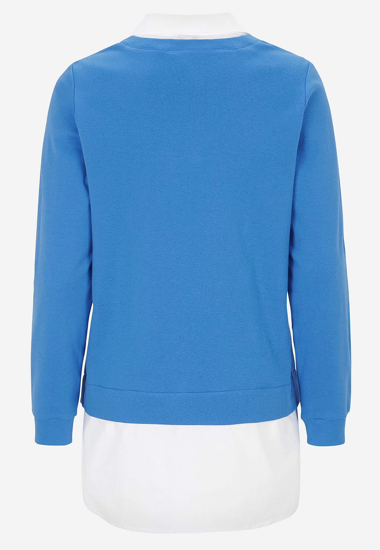 Jersey-Top mit genähtem Hemdkragen