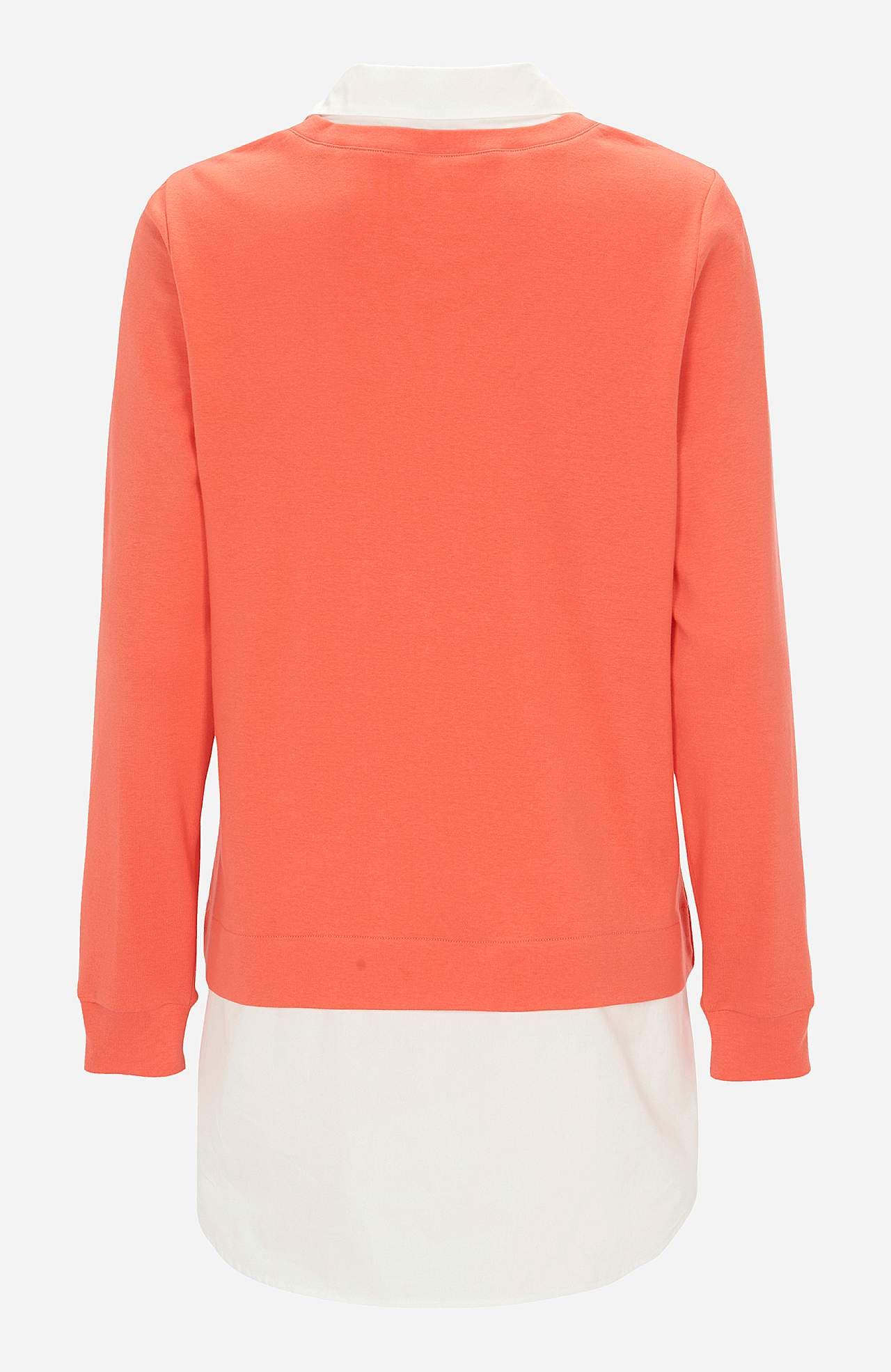 Jersey-Top mit genähtem Hemdkragen