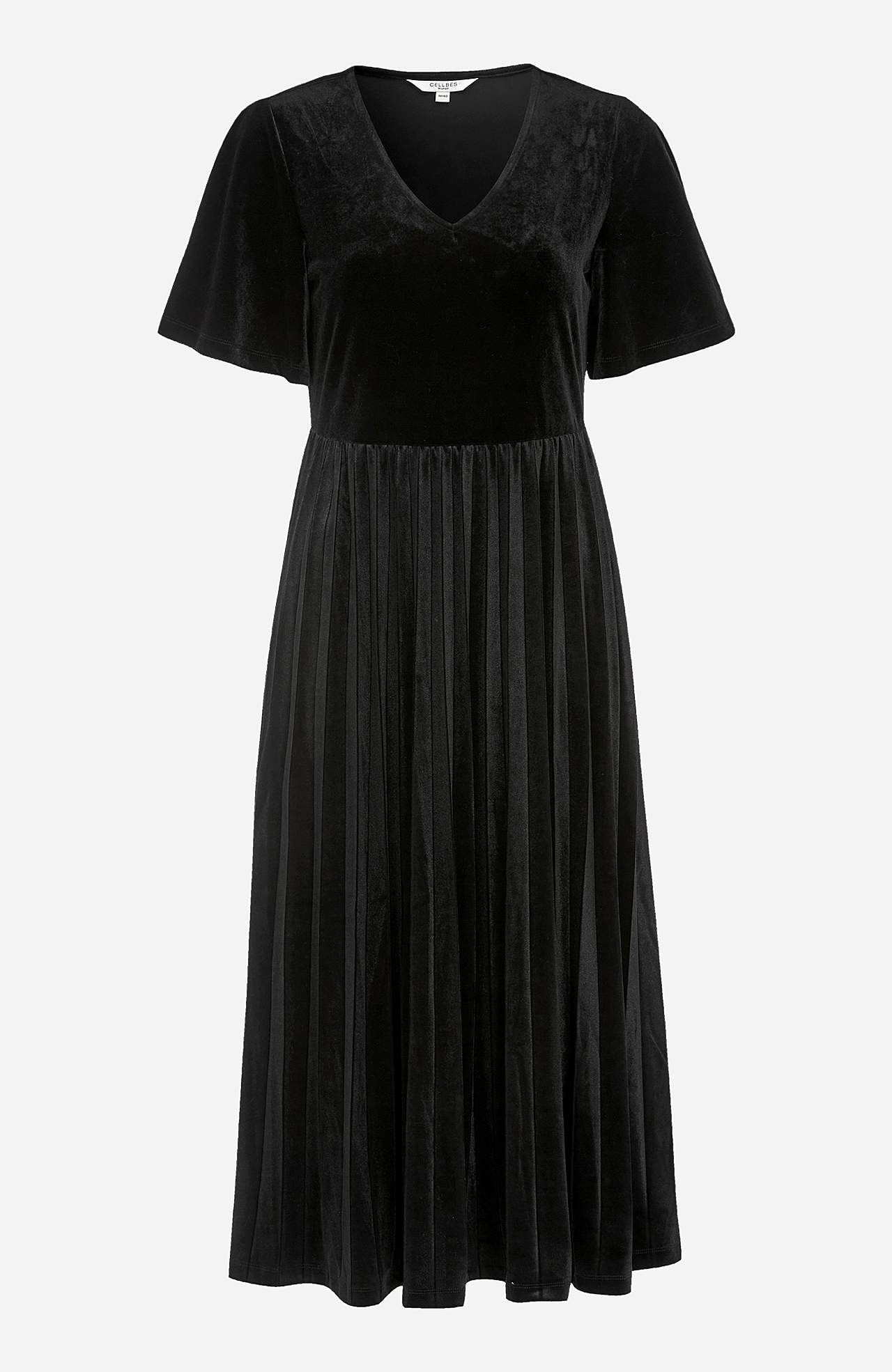 Plissiertes Samtkleid
