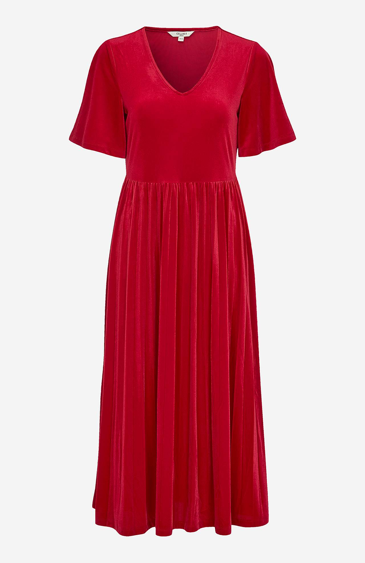 Plissiertes Samtkleid