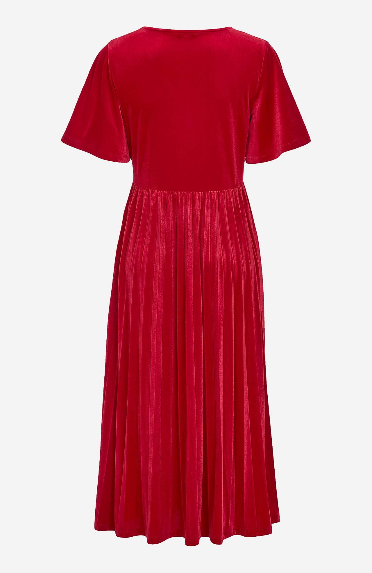 Plissiertes Samtkleid