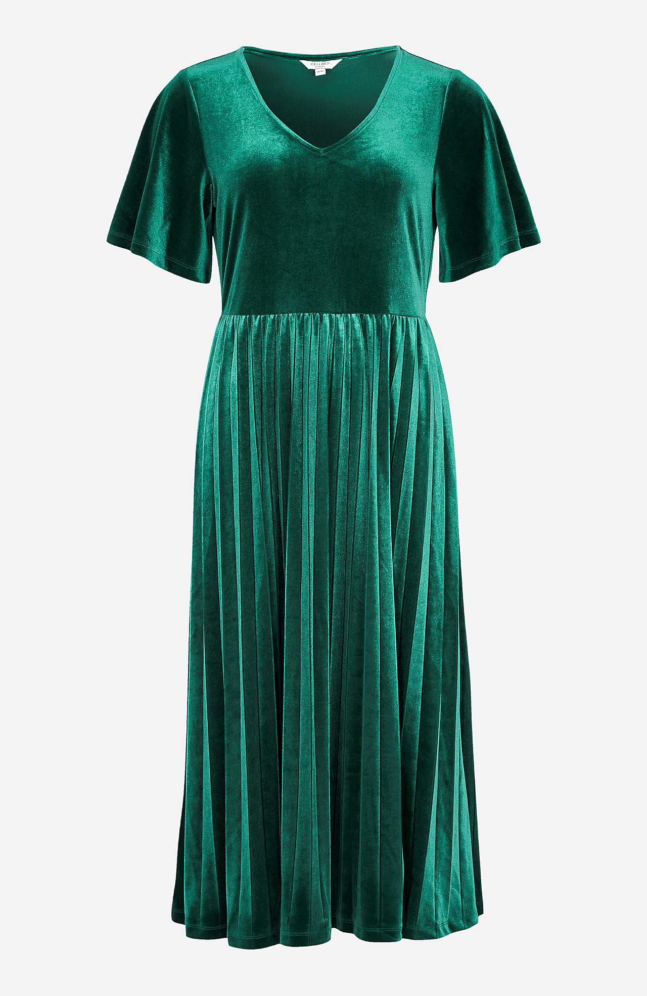 Plissiertes Samtkleid
