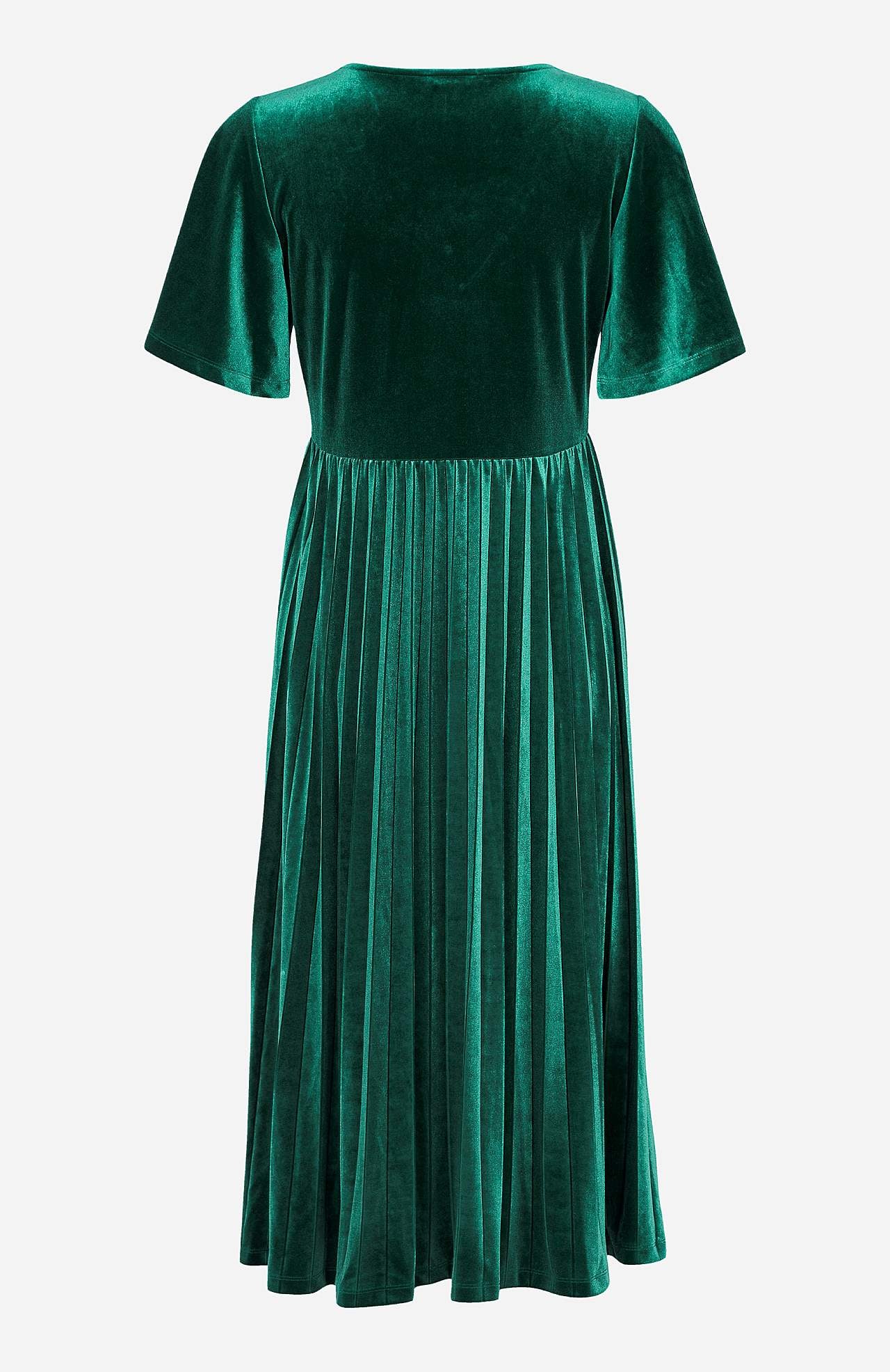 Plissiertes Samtkleid