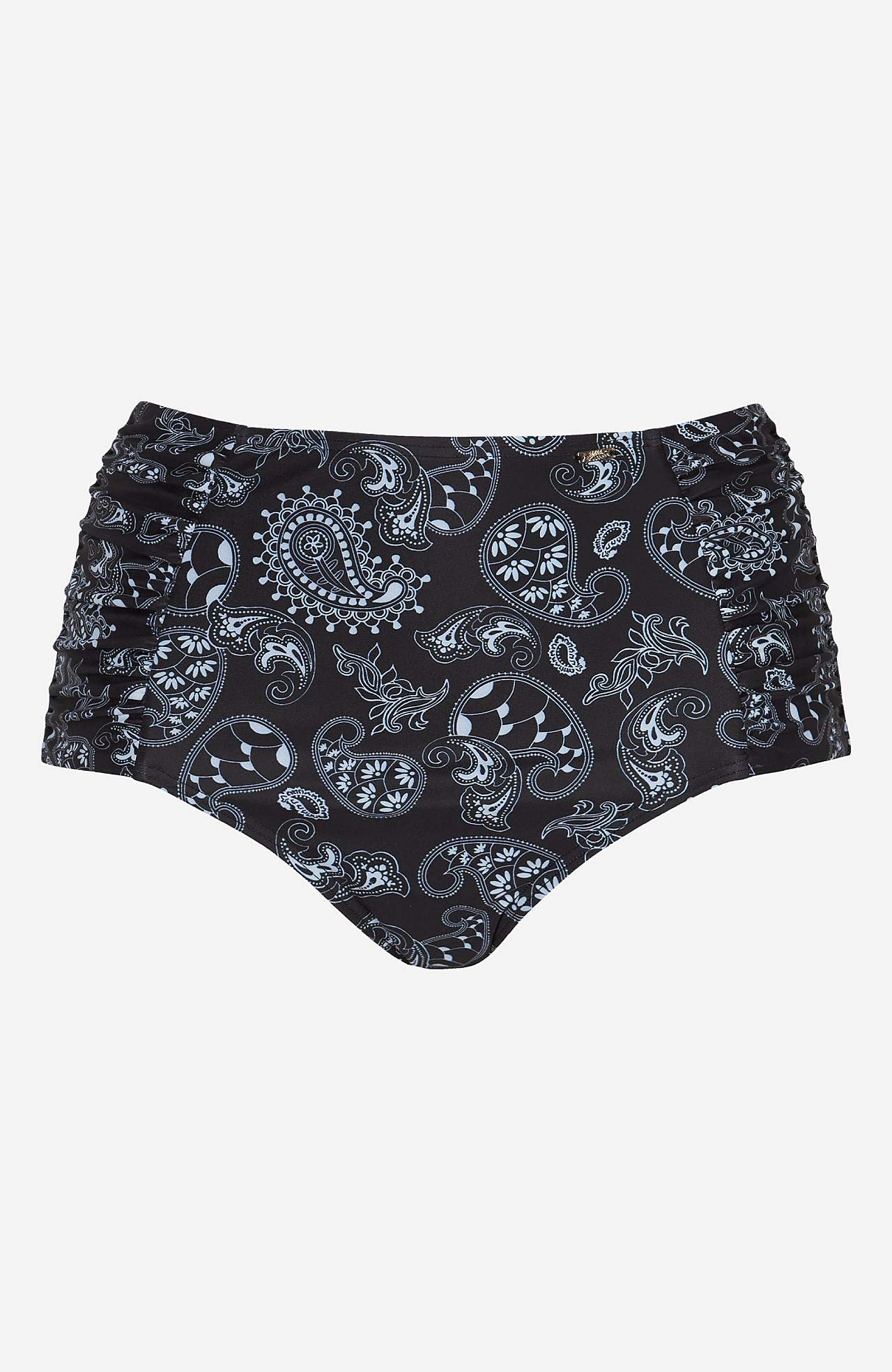 Bikini-Unterteil mit hohem Bund und einem Paisley-Muster Honolulu