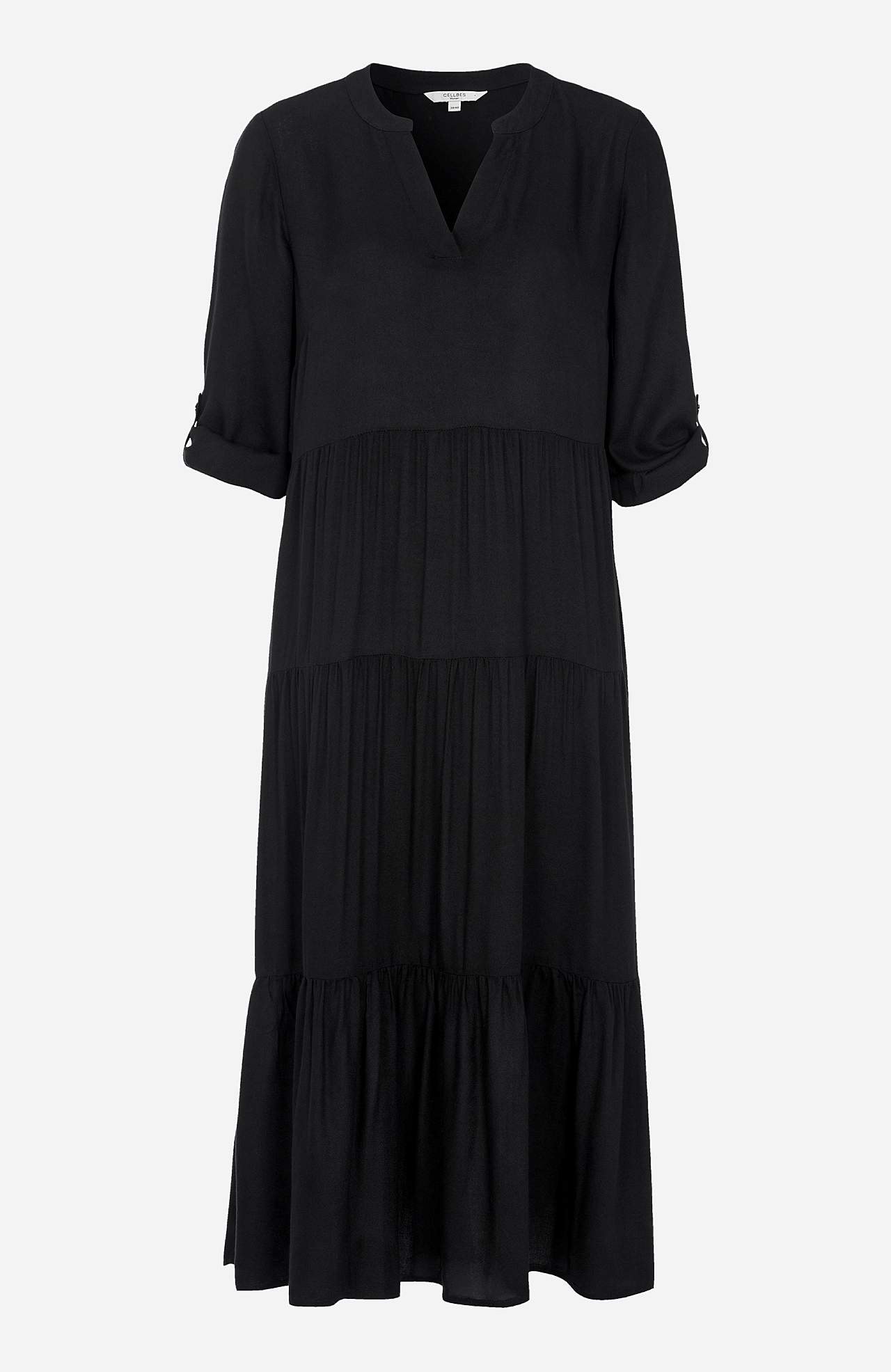 Rüschenkleid mit 3/4-Ärmeln