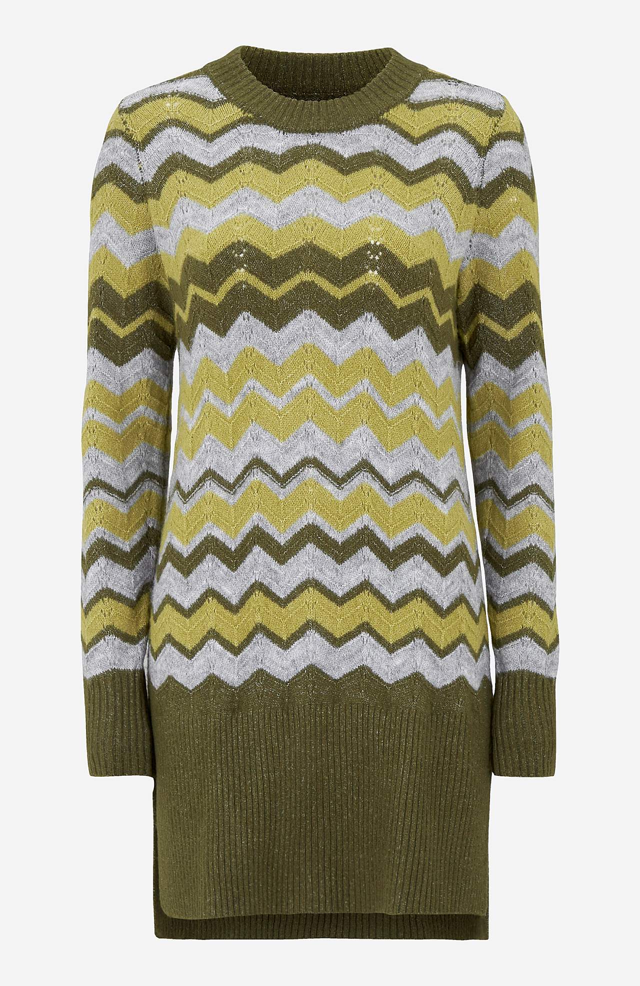 Gestrickter Pullover mit Zick-Zack-Muster