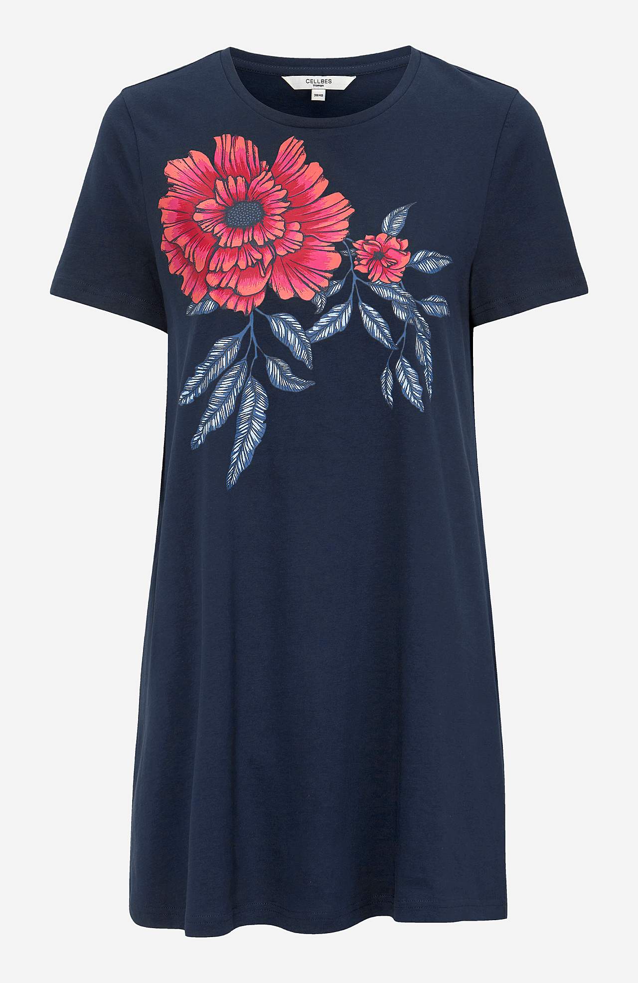 Kurzärmlige Jersey-Tunika mit Druck