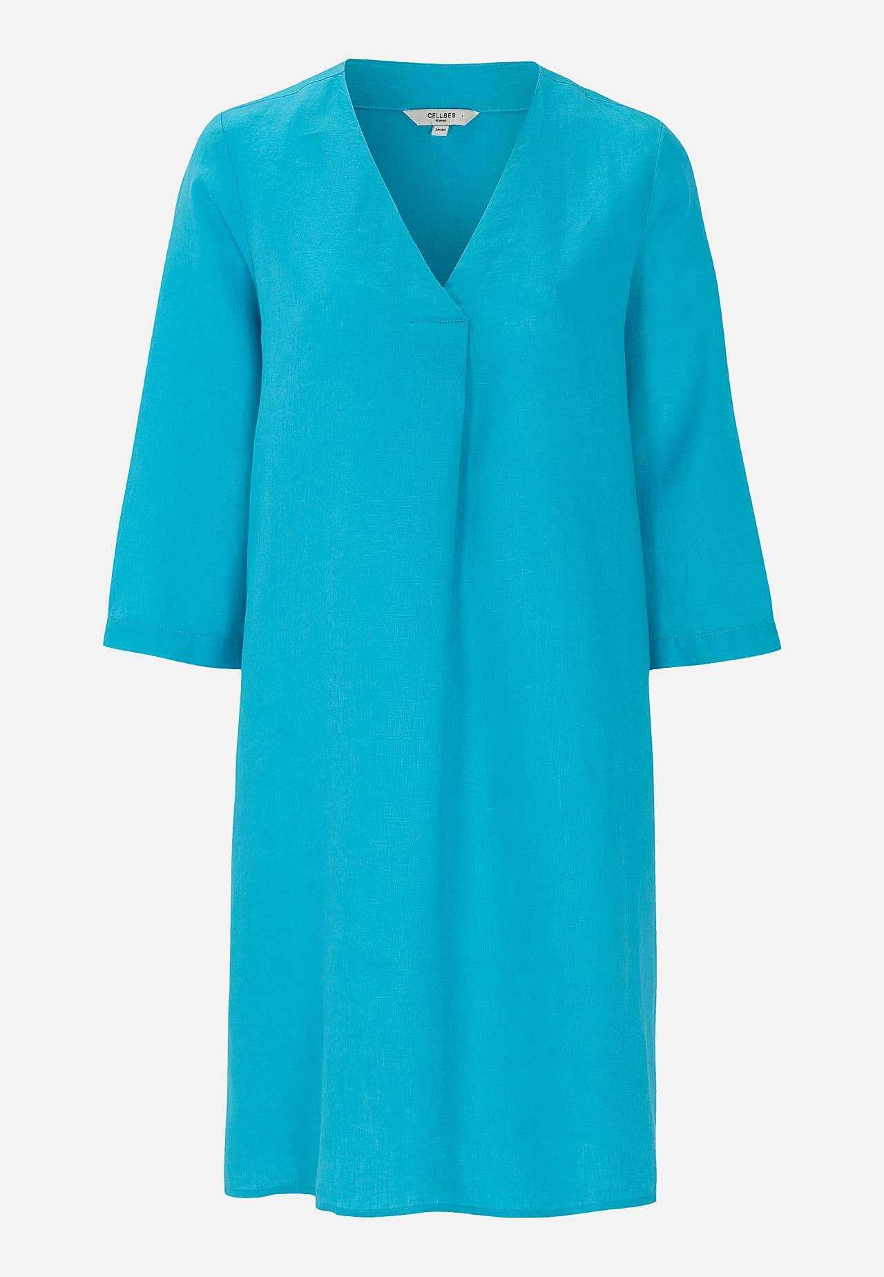 Leinenkleid Premium mit V-Ausschnitt