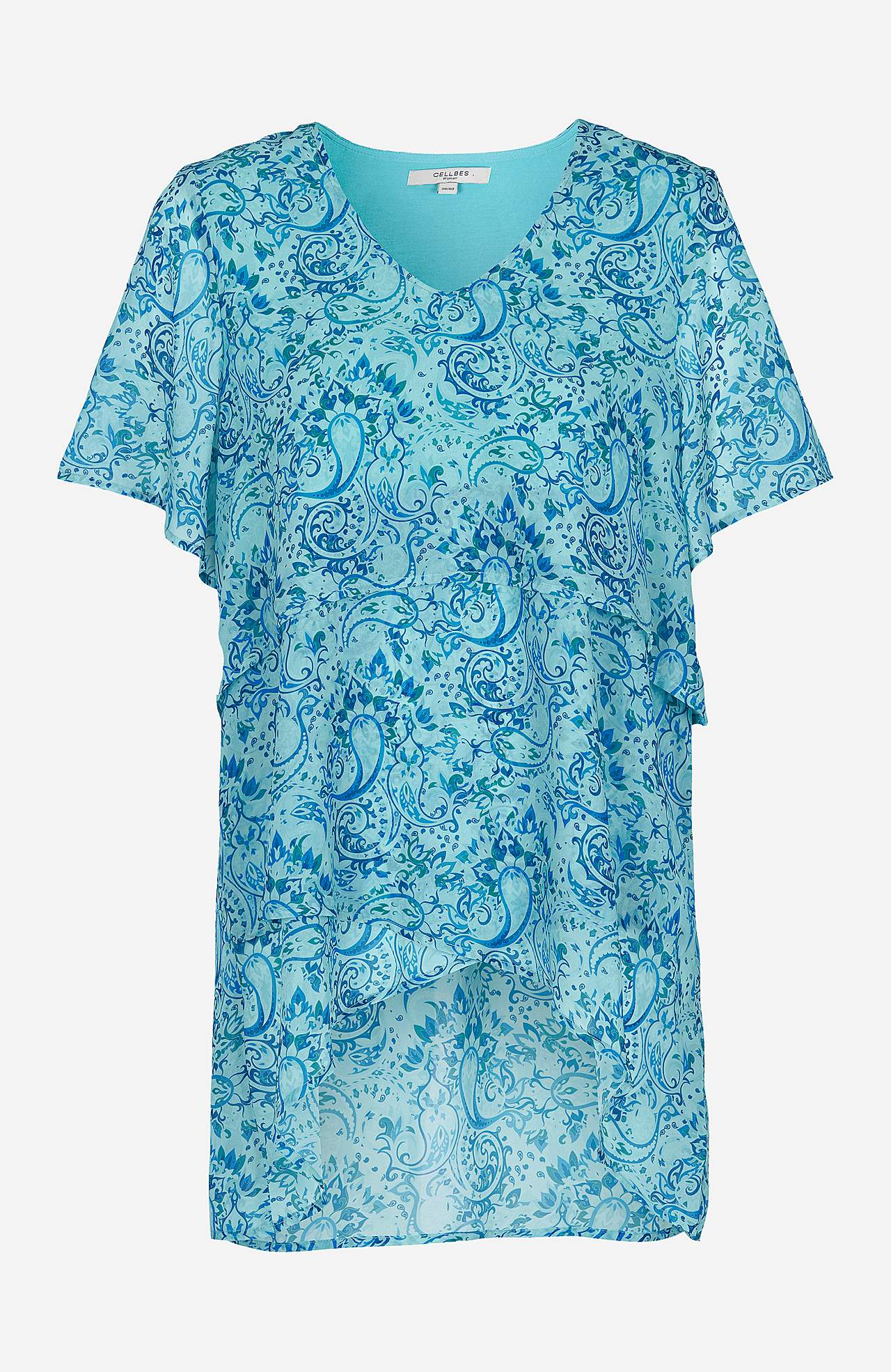 Chiffon-Tunika mit einem Paisley-Muster