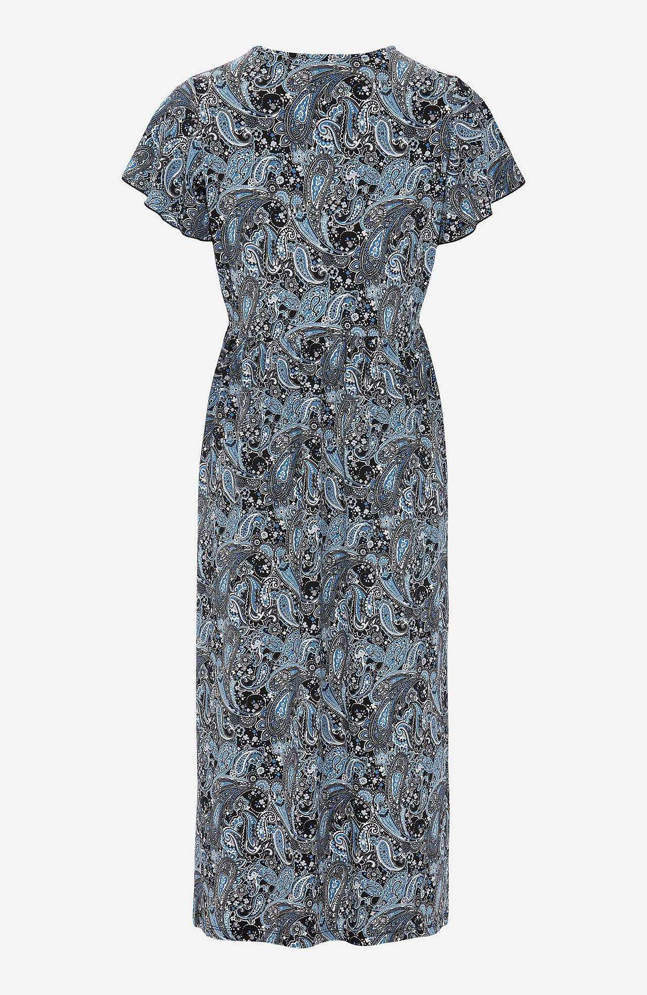 Gemustertes Maxikleid mit Schneidnaht in der Taille