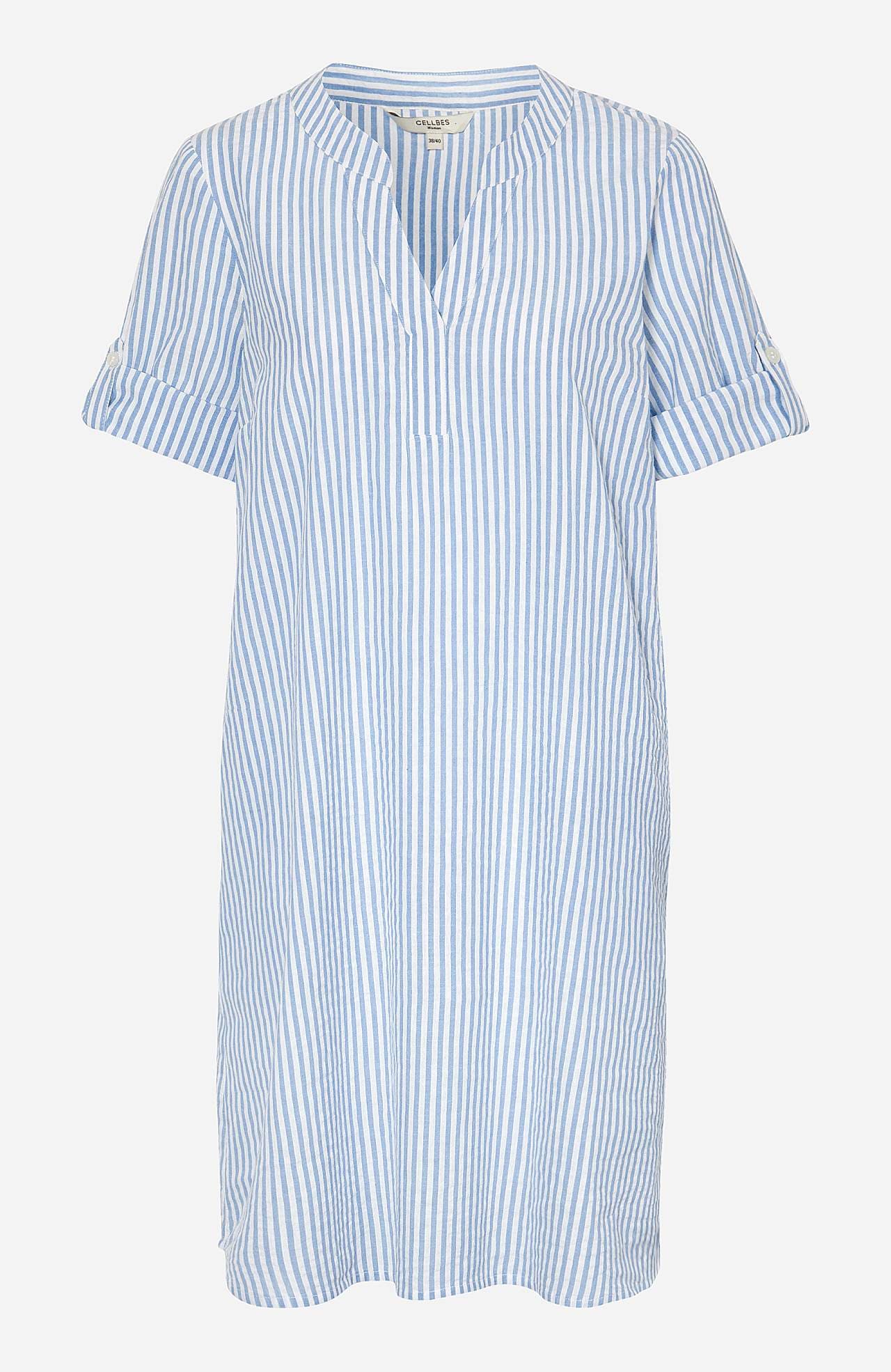 Gestreiftes Kleid aus Seersucker Daniella