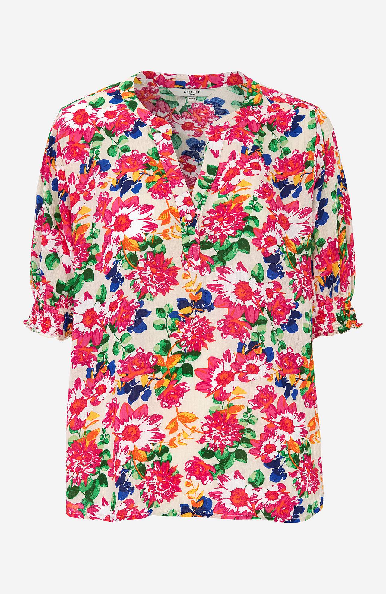Bluse aus Krepp mit Smokarbeit Mia