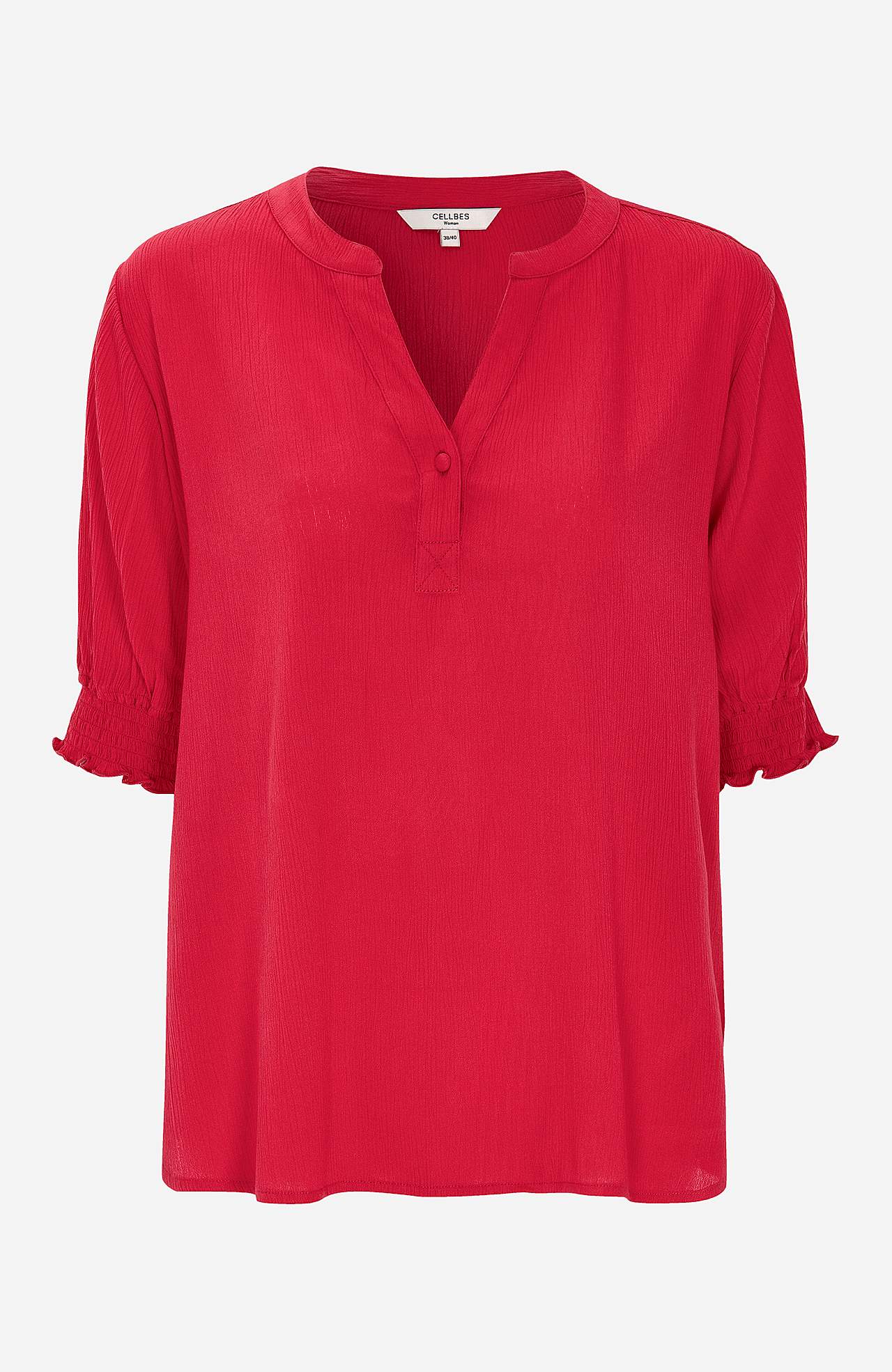 Bluse aus Krepp mit Smokarbeit Mia