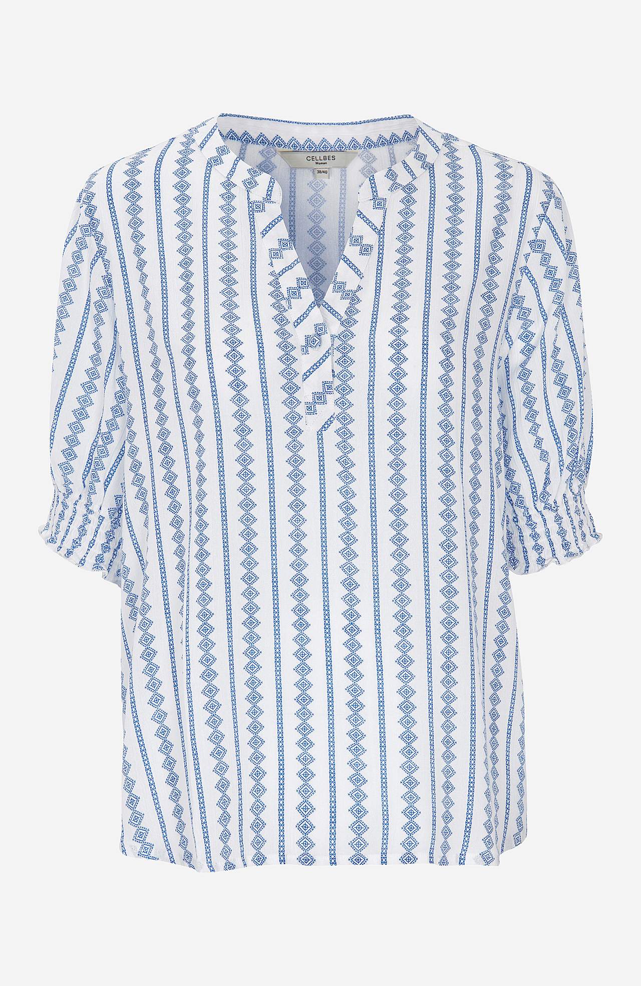 Bluse aus Krepp mit Smokarbeit Mia