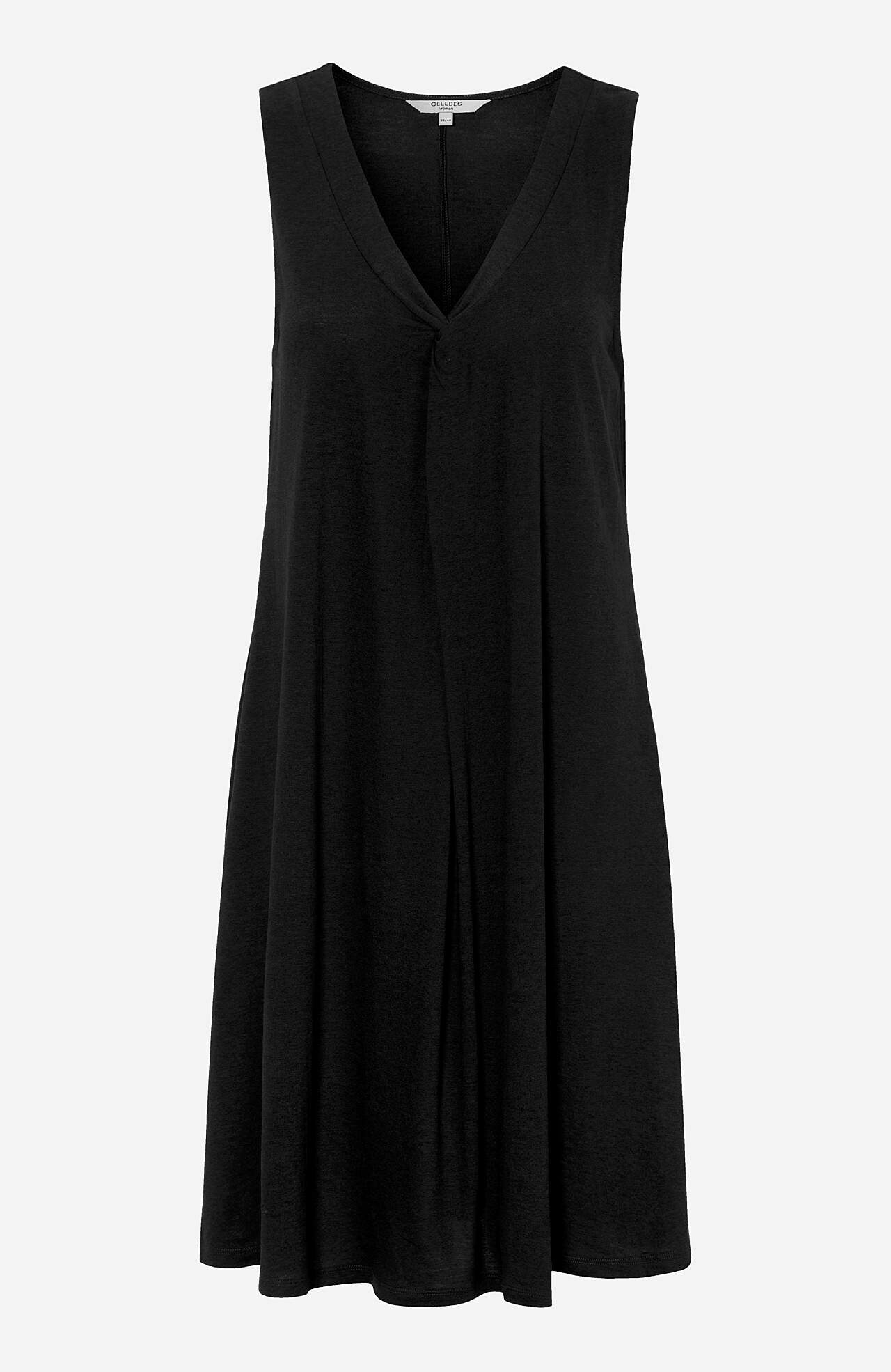 Ärmelloses Jerseykleid mit einem V-Ausschnitt