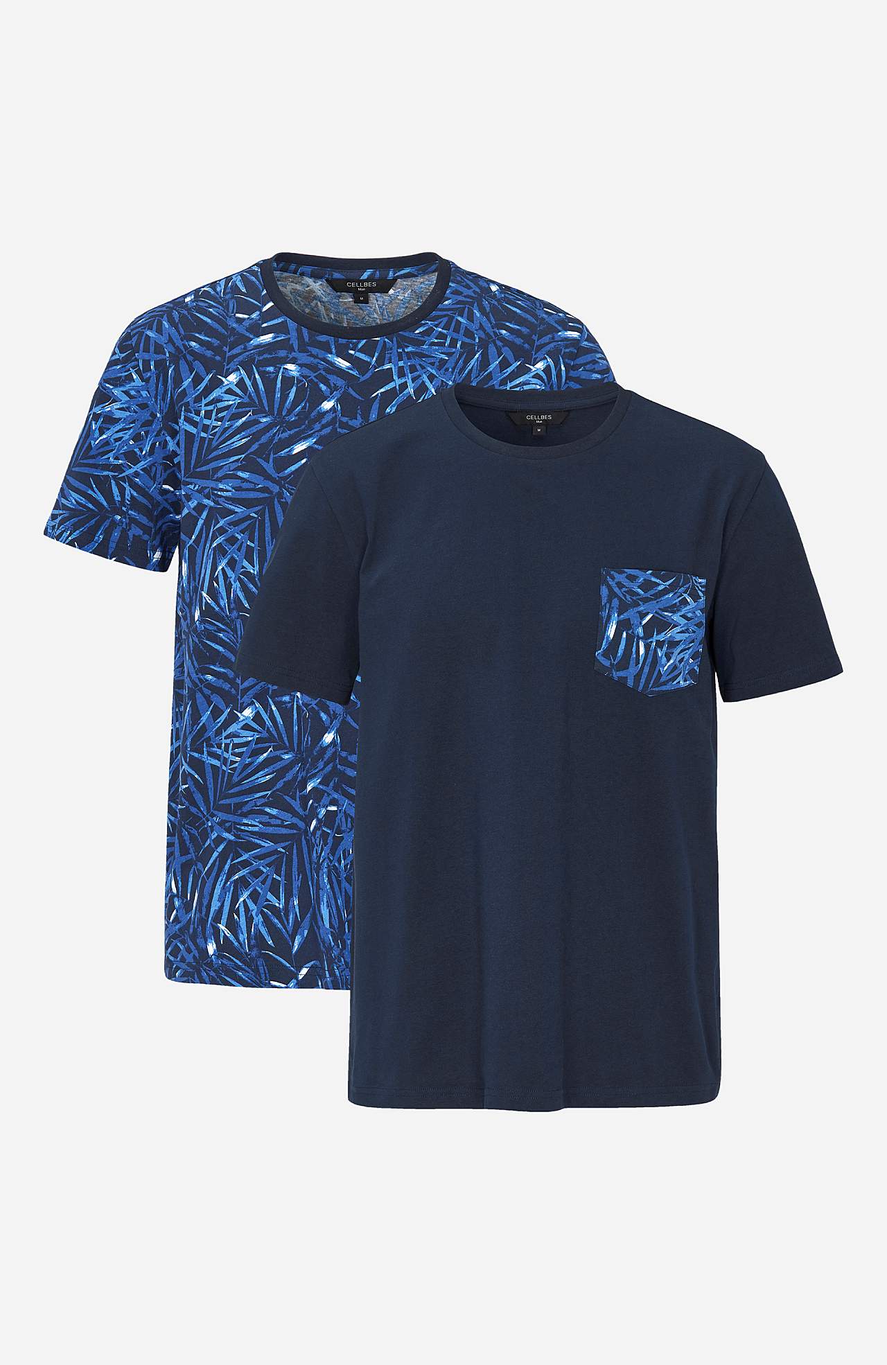 T-Shirt mit Brusttasche Elon 2er-Pack