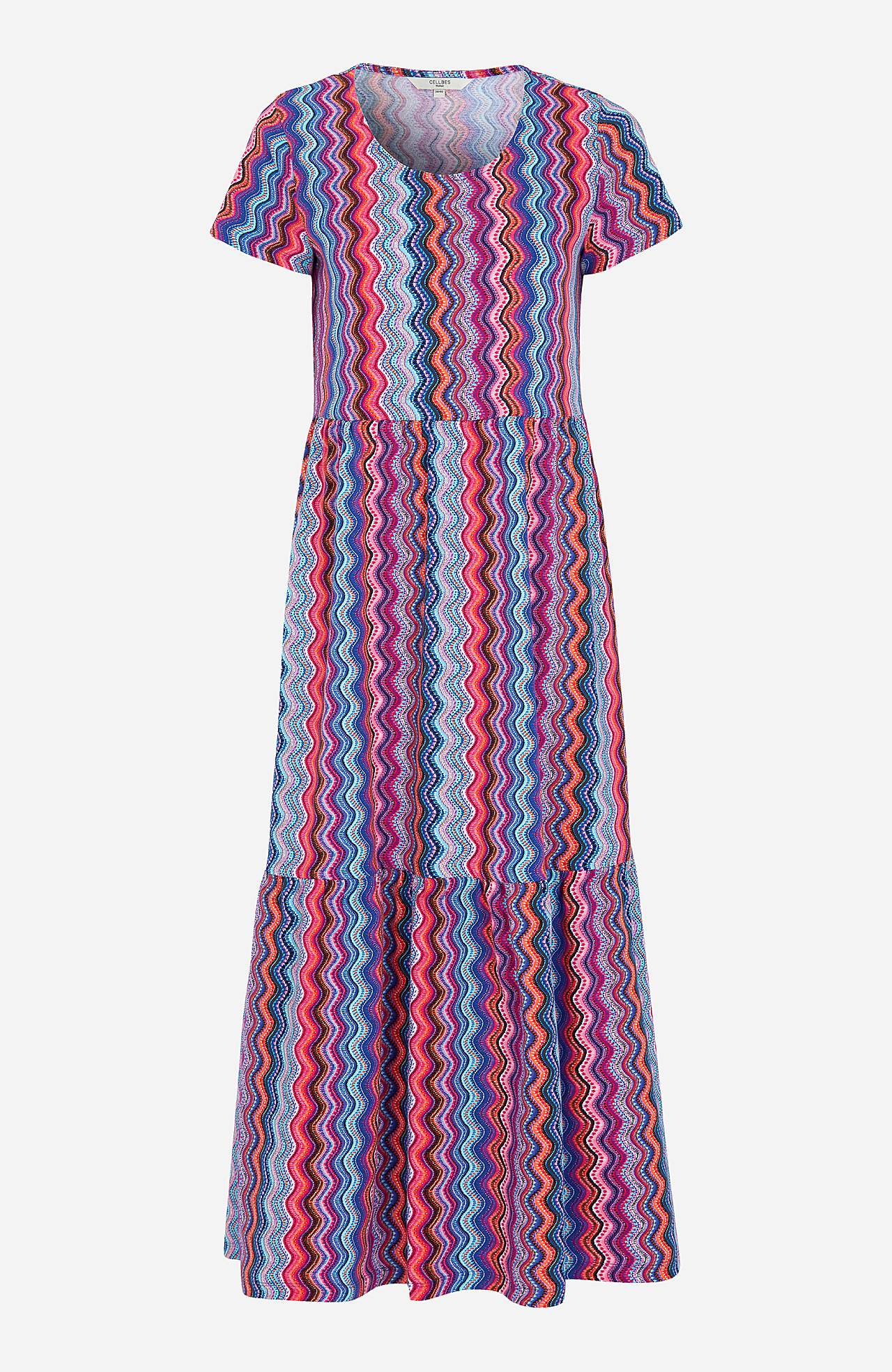 Gemustertes Jerseykleid mit Rüschenrock