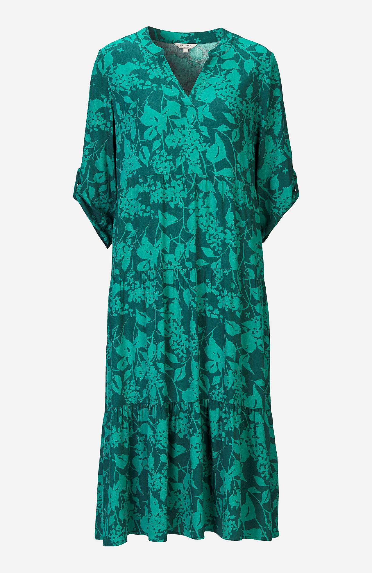 Gemustertes Kleid mit Volants