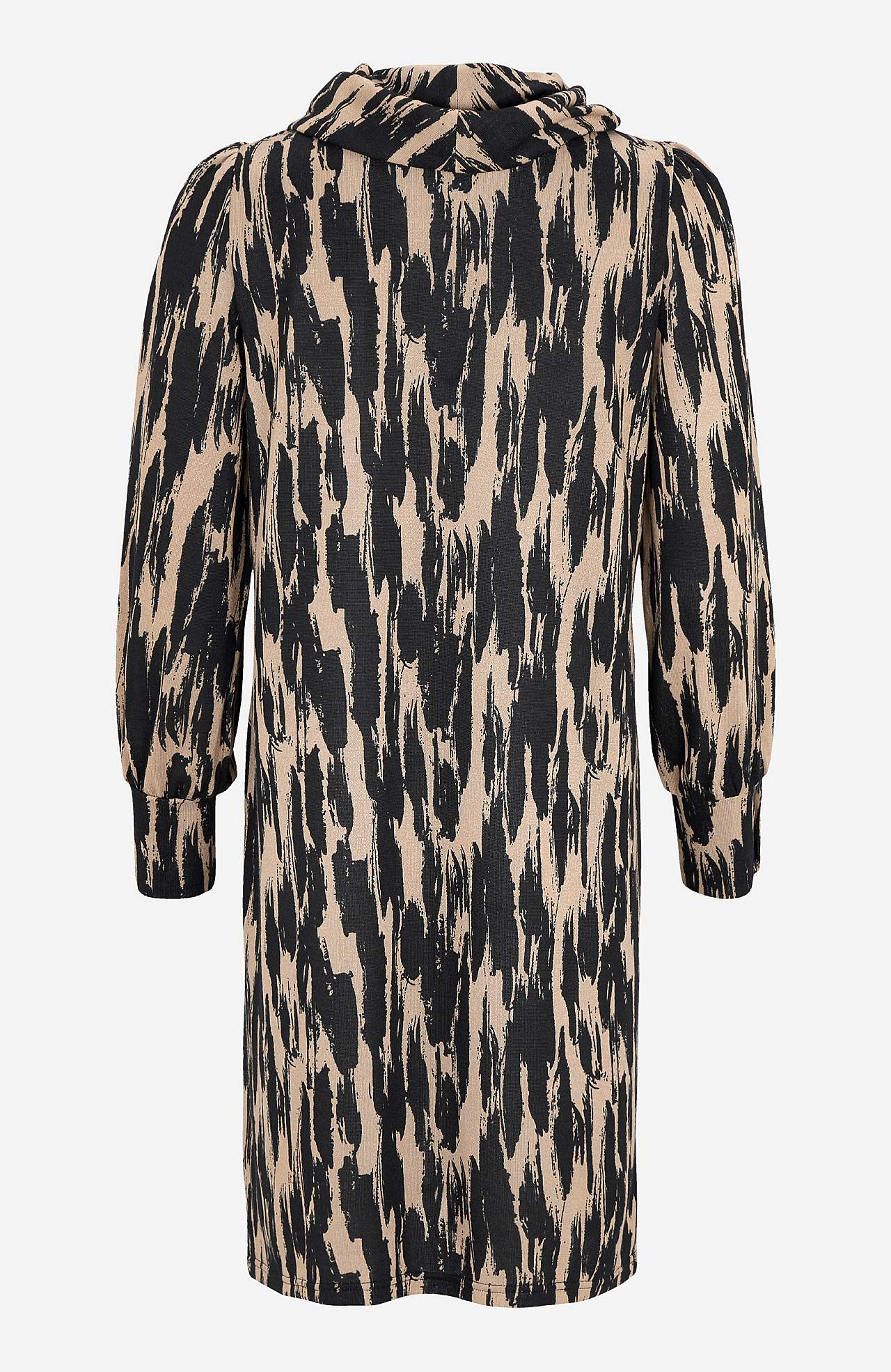Gemustertes, knielanges Jerseykleid