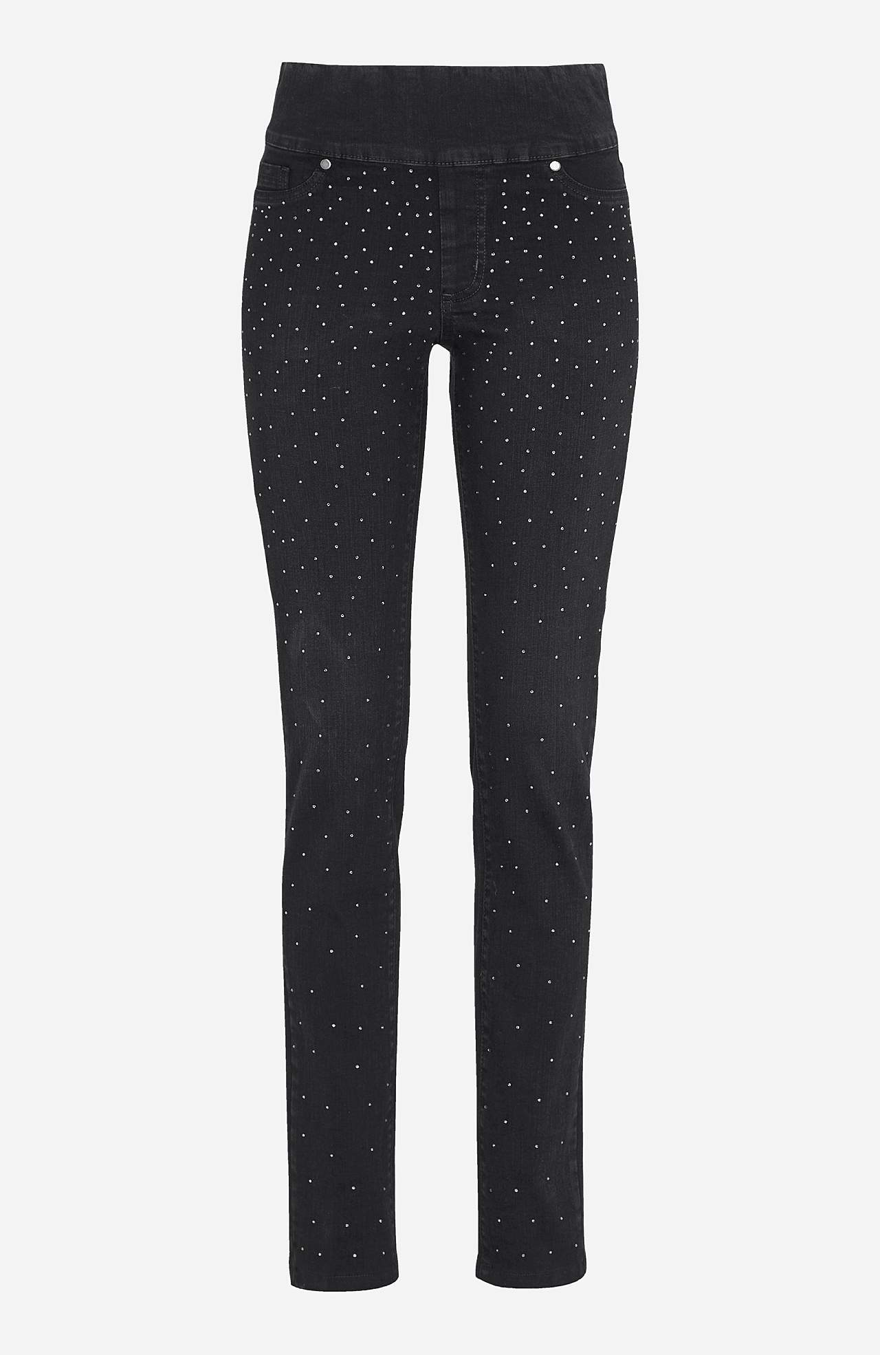 Elastische Jeggings mit Strass-Details