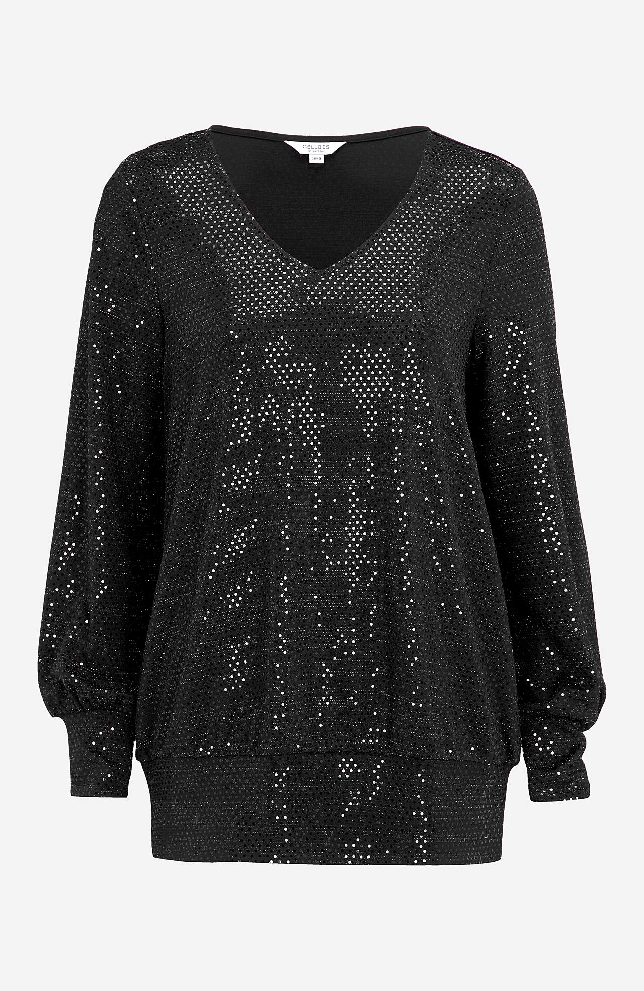 Jersey-Top mit Pailletten