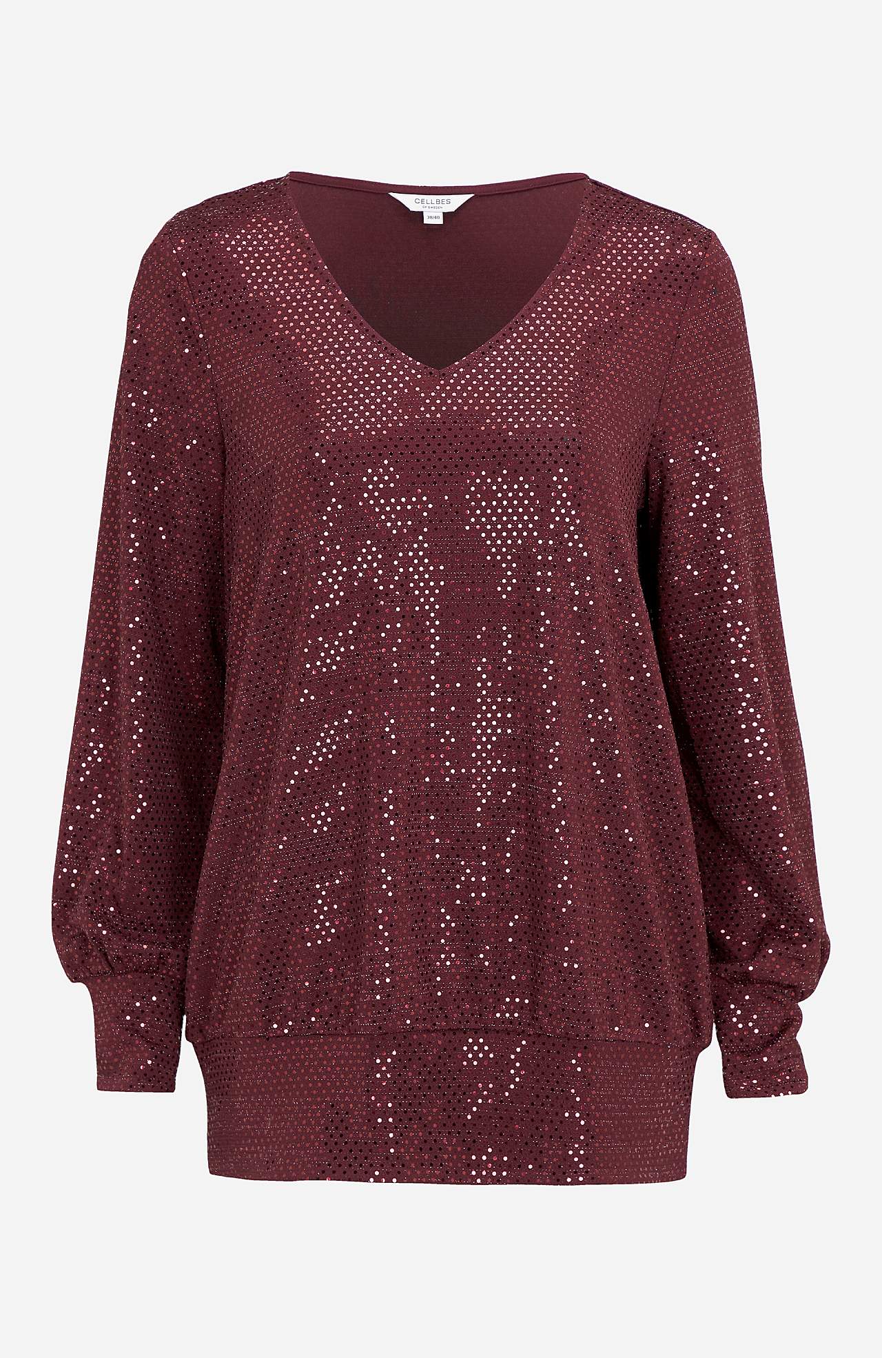 Jersey-Top mit Pailletten