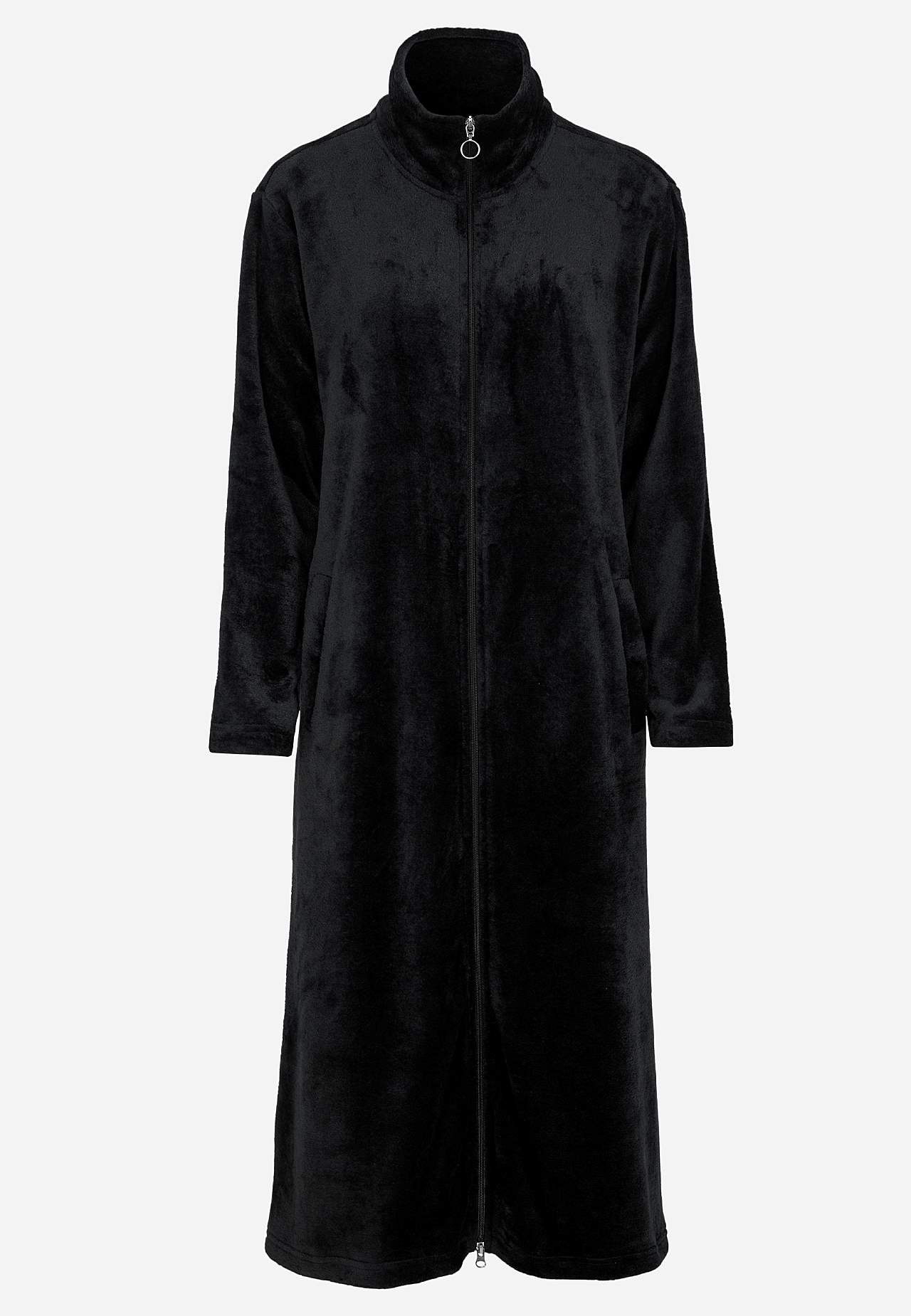 Morgenrock aus Fleece mit Seitentaschen