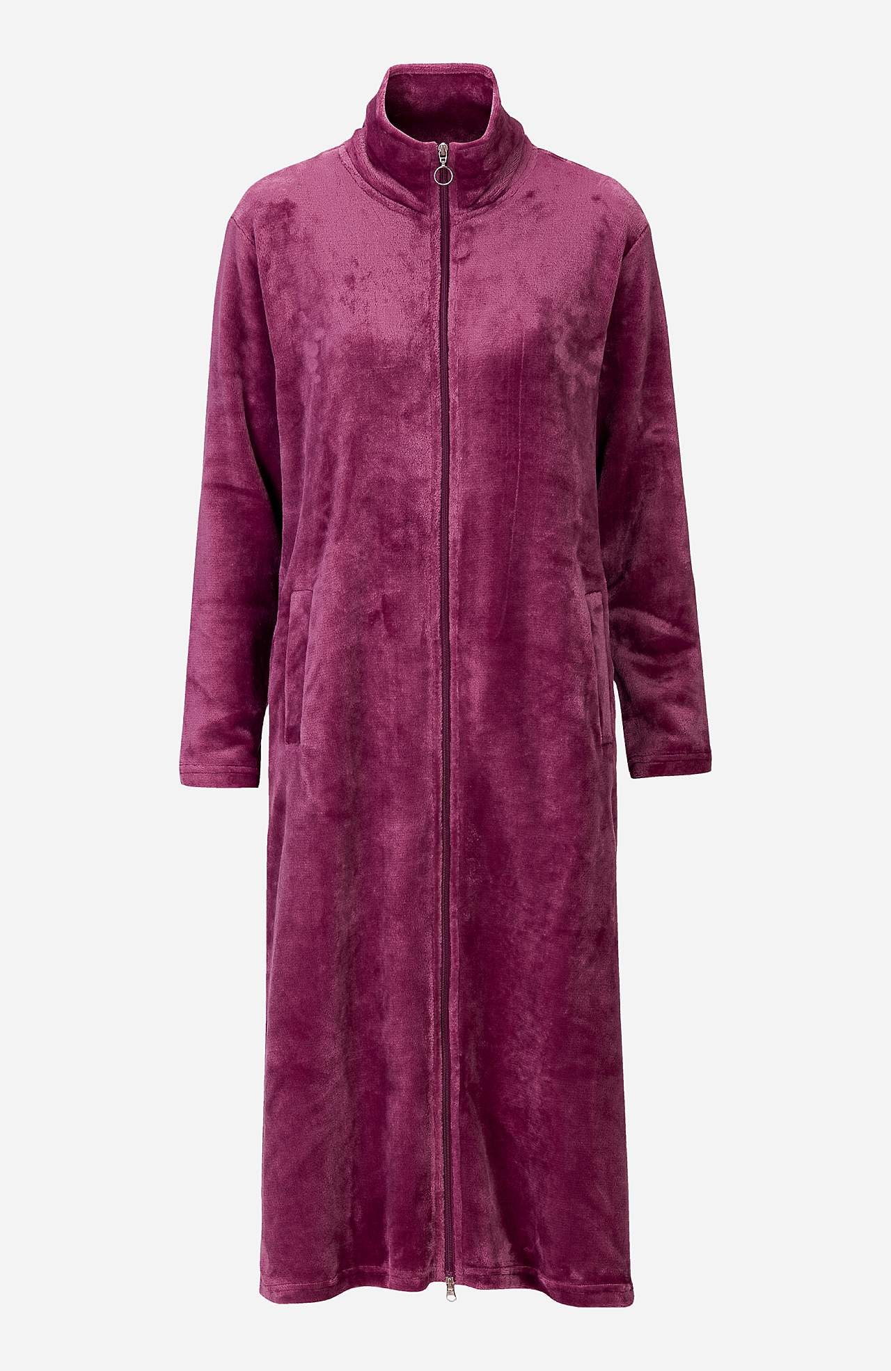 Morgenrock aus Fleece mit Seitentaschen