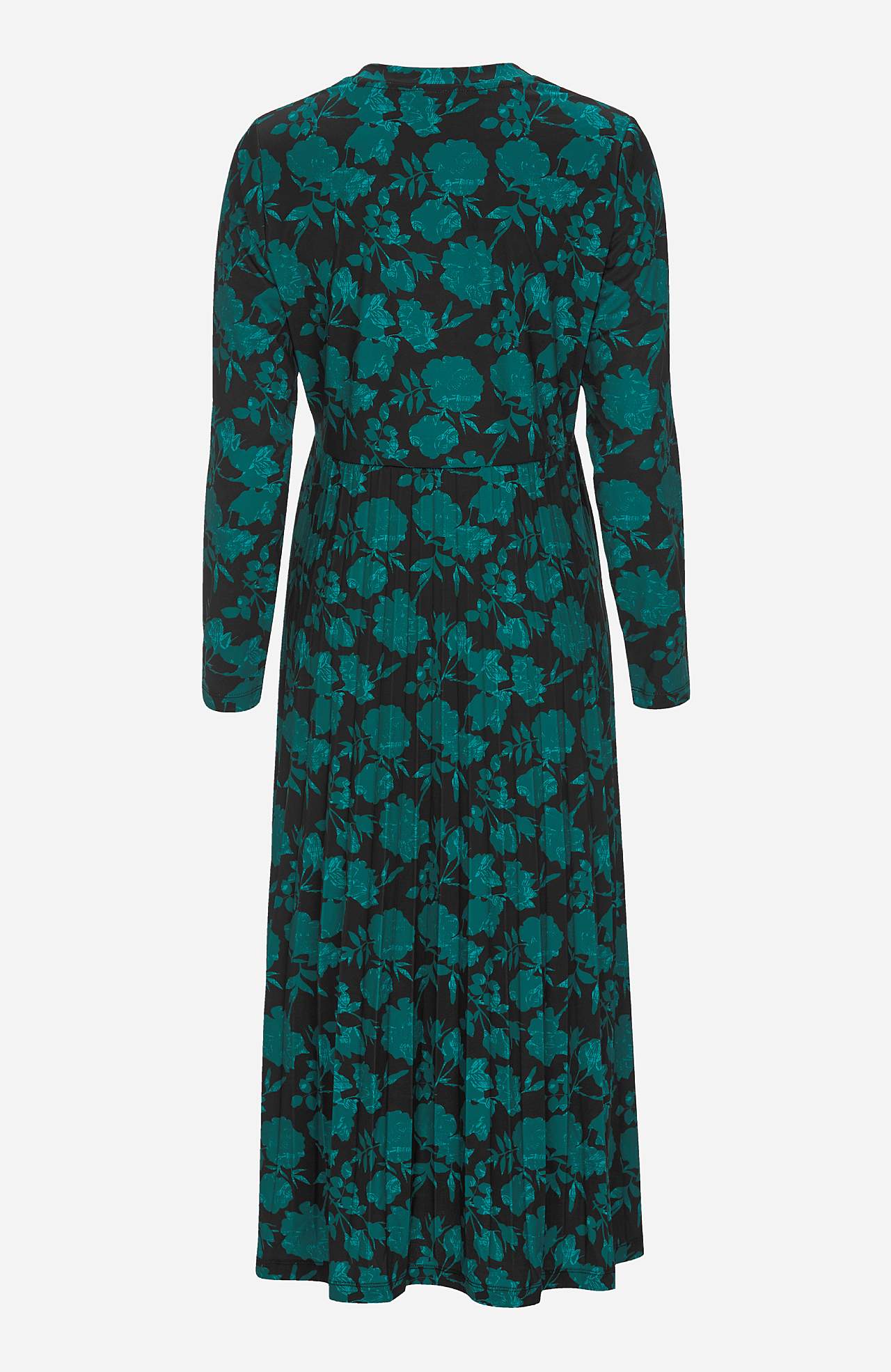 Plissiertes, gemustertes Jerseykleid
